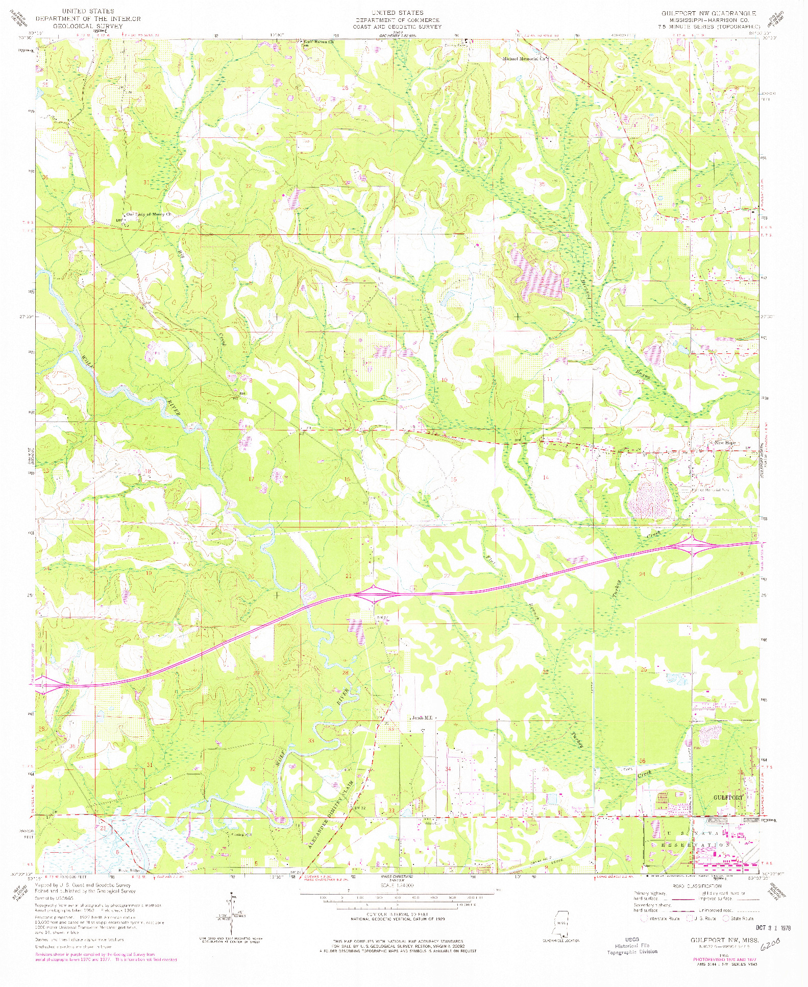 USGS 1:24000-SCALE QUADRANGLE FOR GULFPORT NW, MS 1956