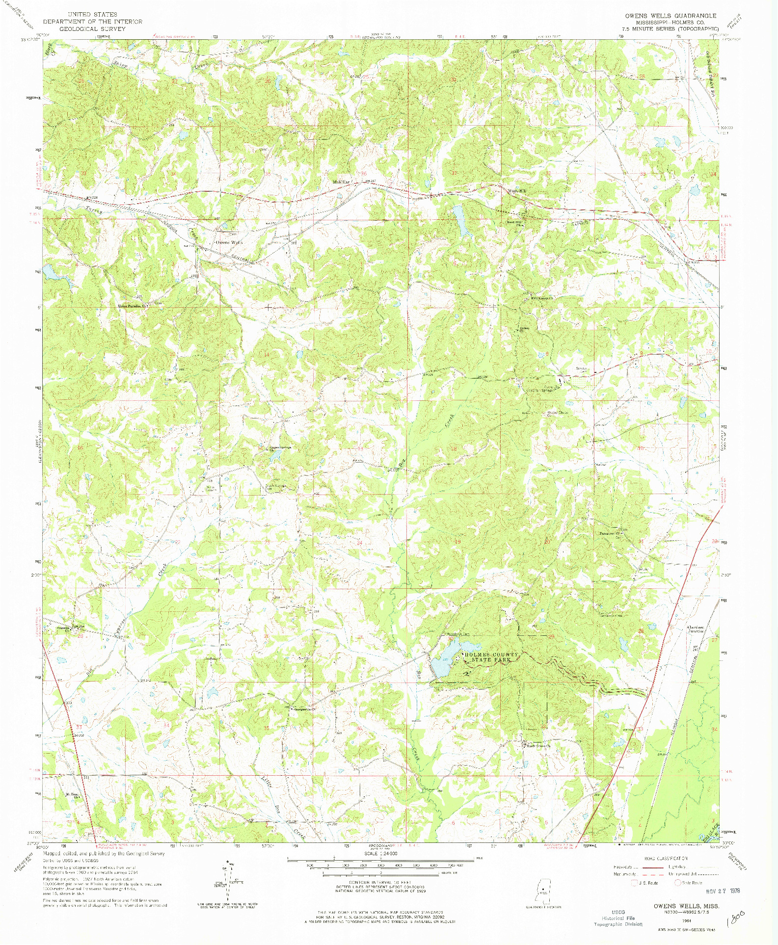USGS 1:24000-SCALE QUADRANGLE FOR OWENS WELLS, MS 1964