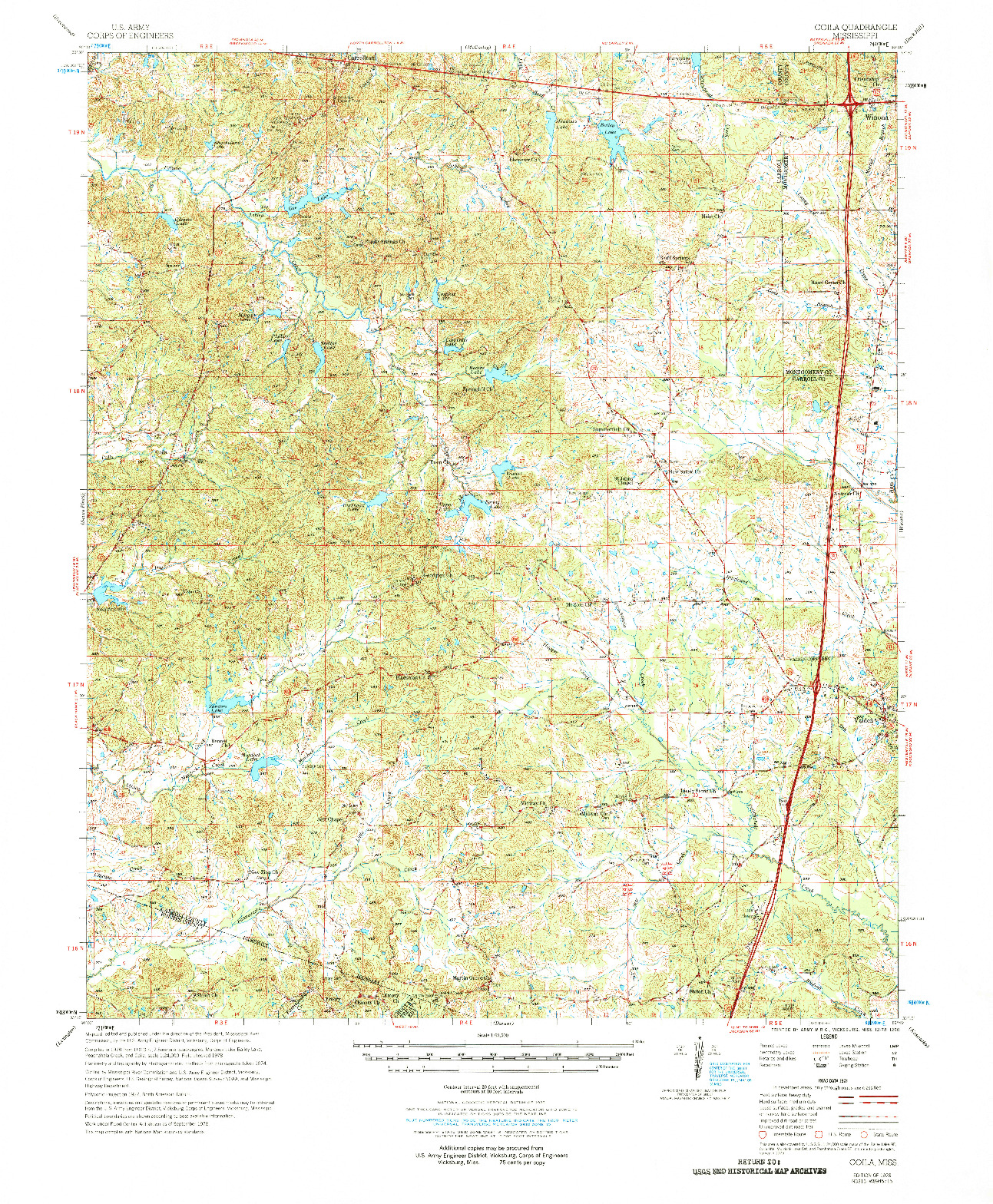 USGS 1:62500-SCALE QUADRANGLE FOR COILA, MS 1978