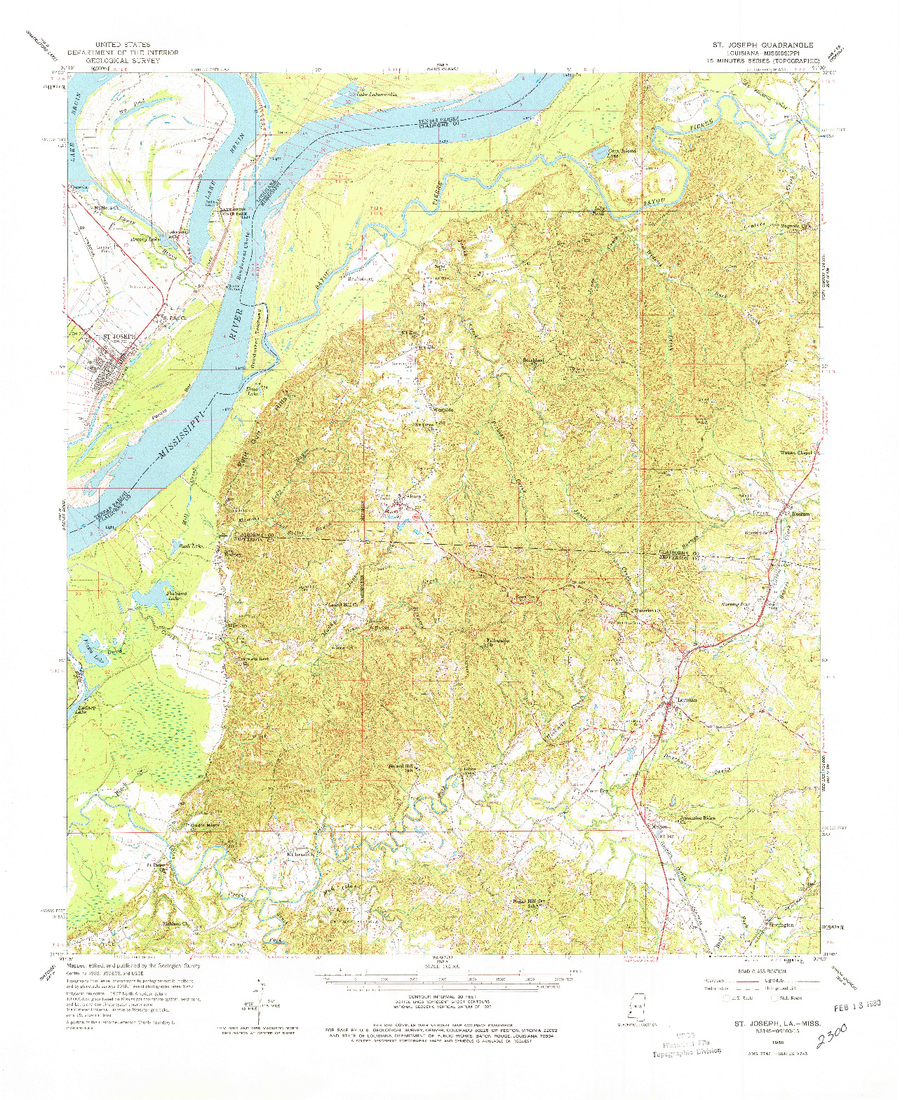 USGS 1:62500-SCALE QUADRANGLE FOR ST. JOSEPH, MS 1958