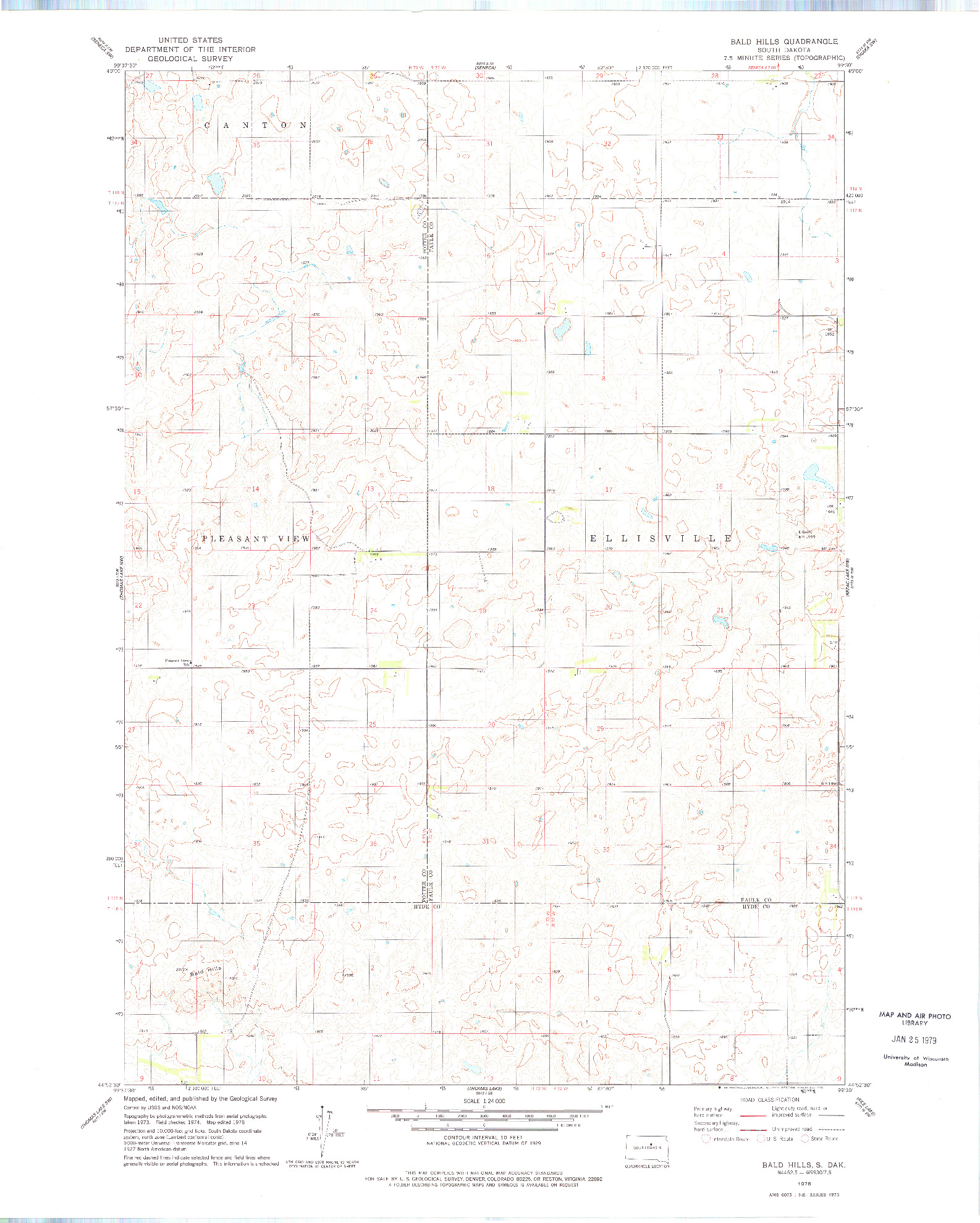 USGS 1:24000-SCALE QUADRANGLE FOR BALD HILLS, SD 1978