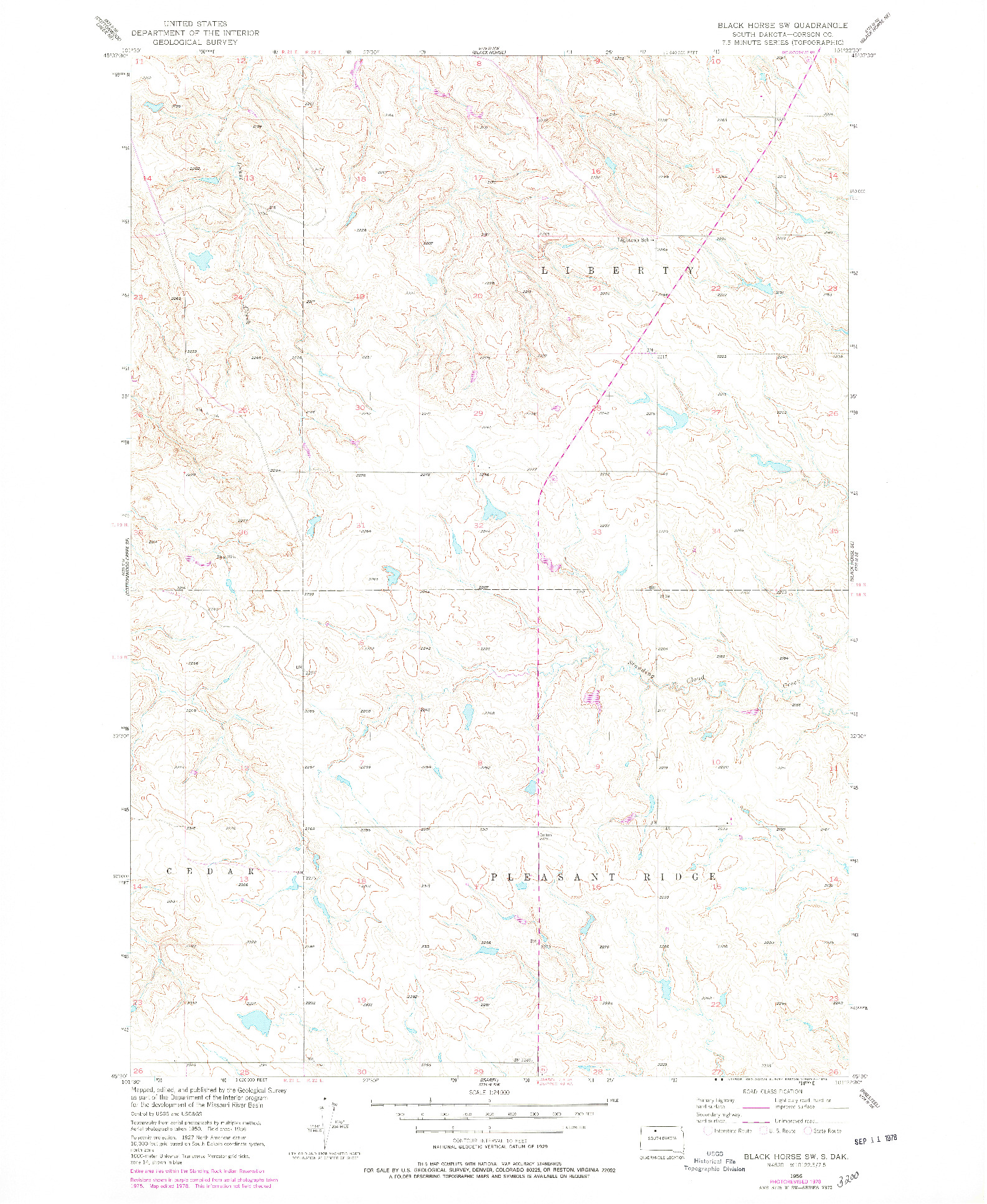 USGS 1:24000-SCALE QUADRANGLE FOR BLACK HORSE SW, SD 1956