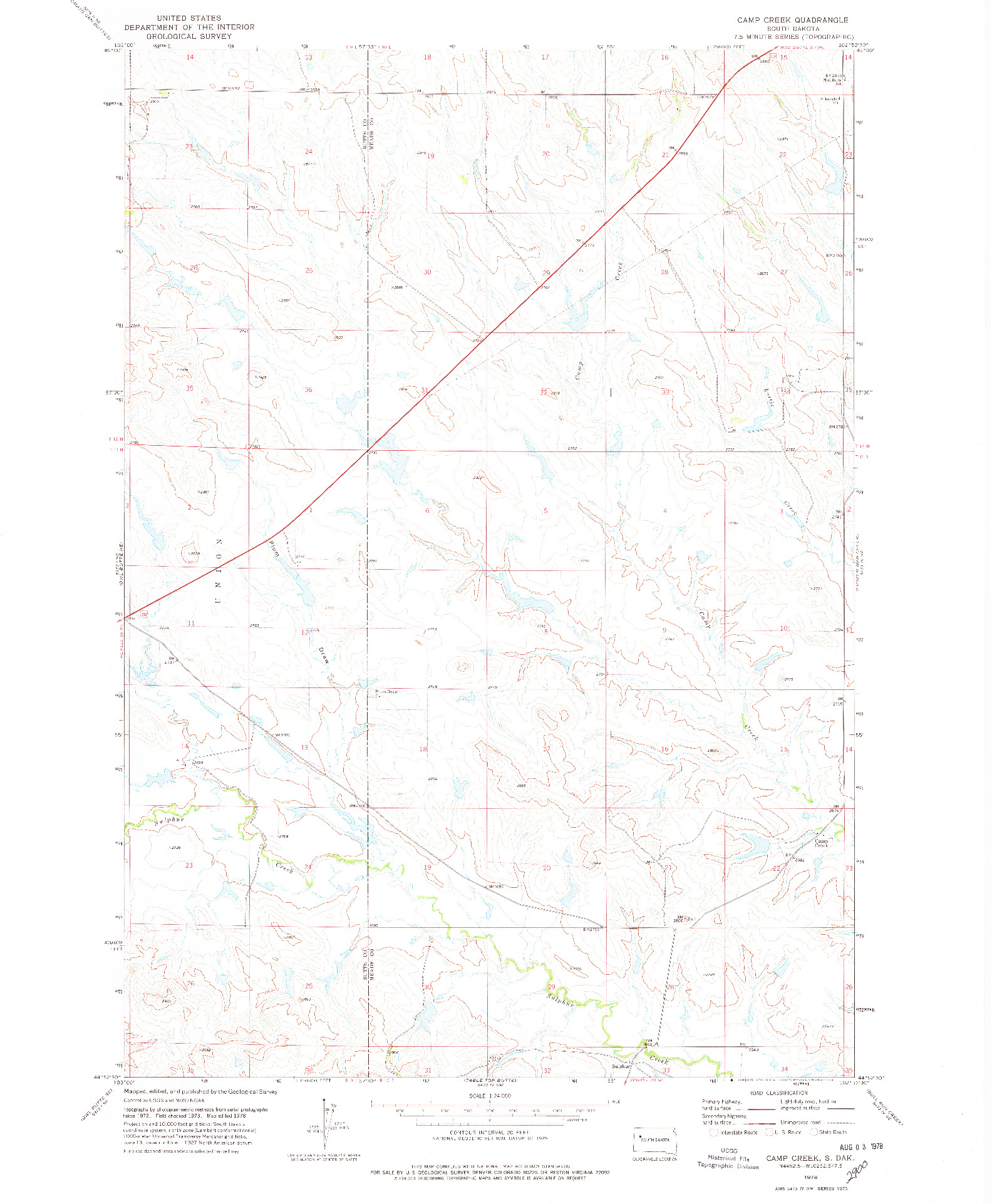 USGS 1:24000-SCALE QUADRANGLE FOR CAMP CREEK, SD 1978