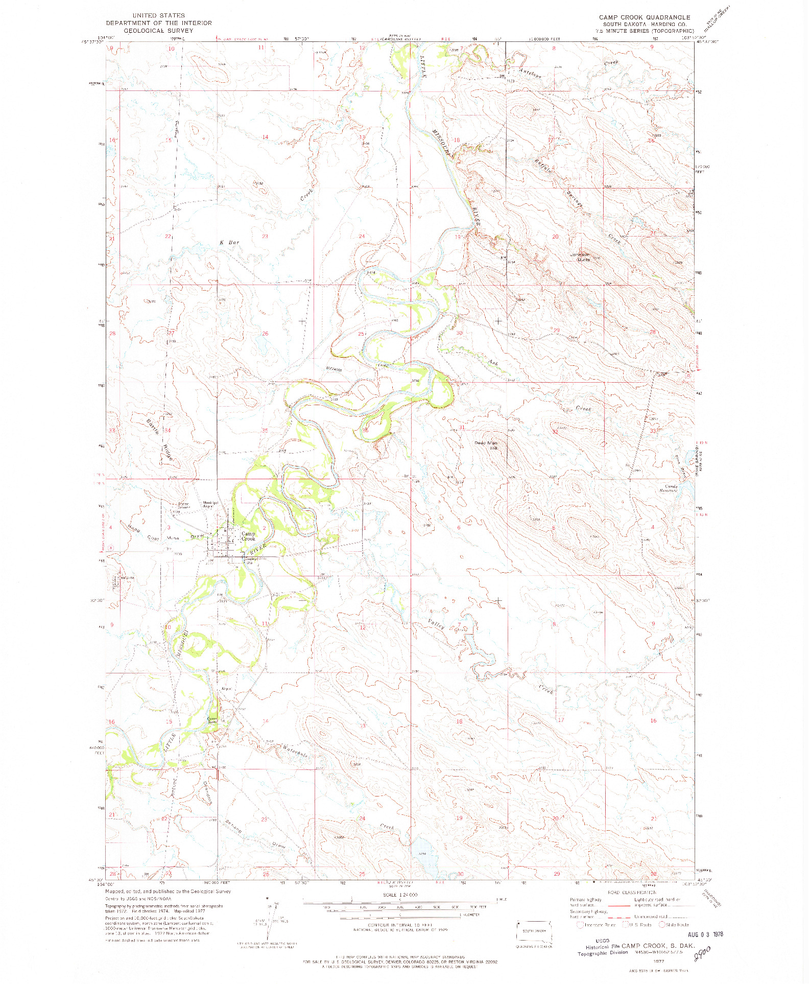 USGS 1:24000-SCALE QUADRANGLE FOR CAMP CROOK, SD 1977