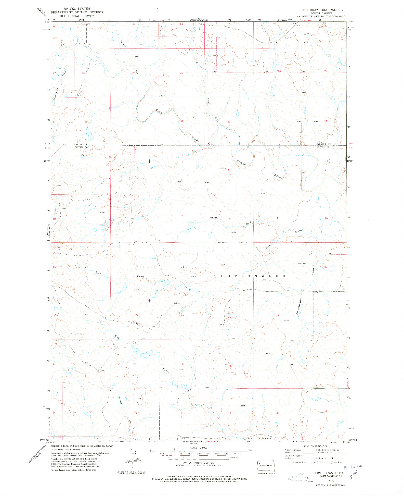 USGS 1:24000-SCALE QUADRANGLE FOR FISH DRAW, SD 1978