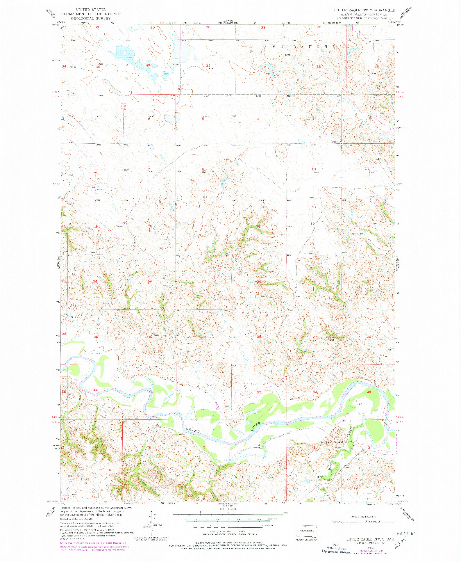 USGS 1:24000-SCALE QUADRANGLE FOR LITTLE EAGLE NW, SD 1956