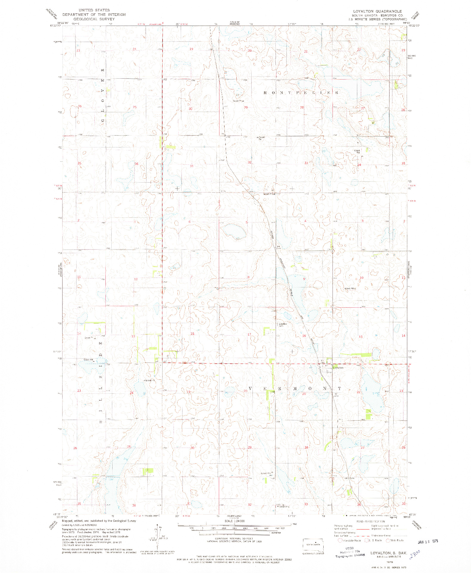 USGS 1:24000-SCALE QUADRANGLE FOR LOYALTON, SD 1978