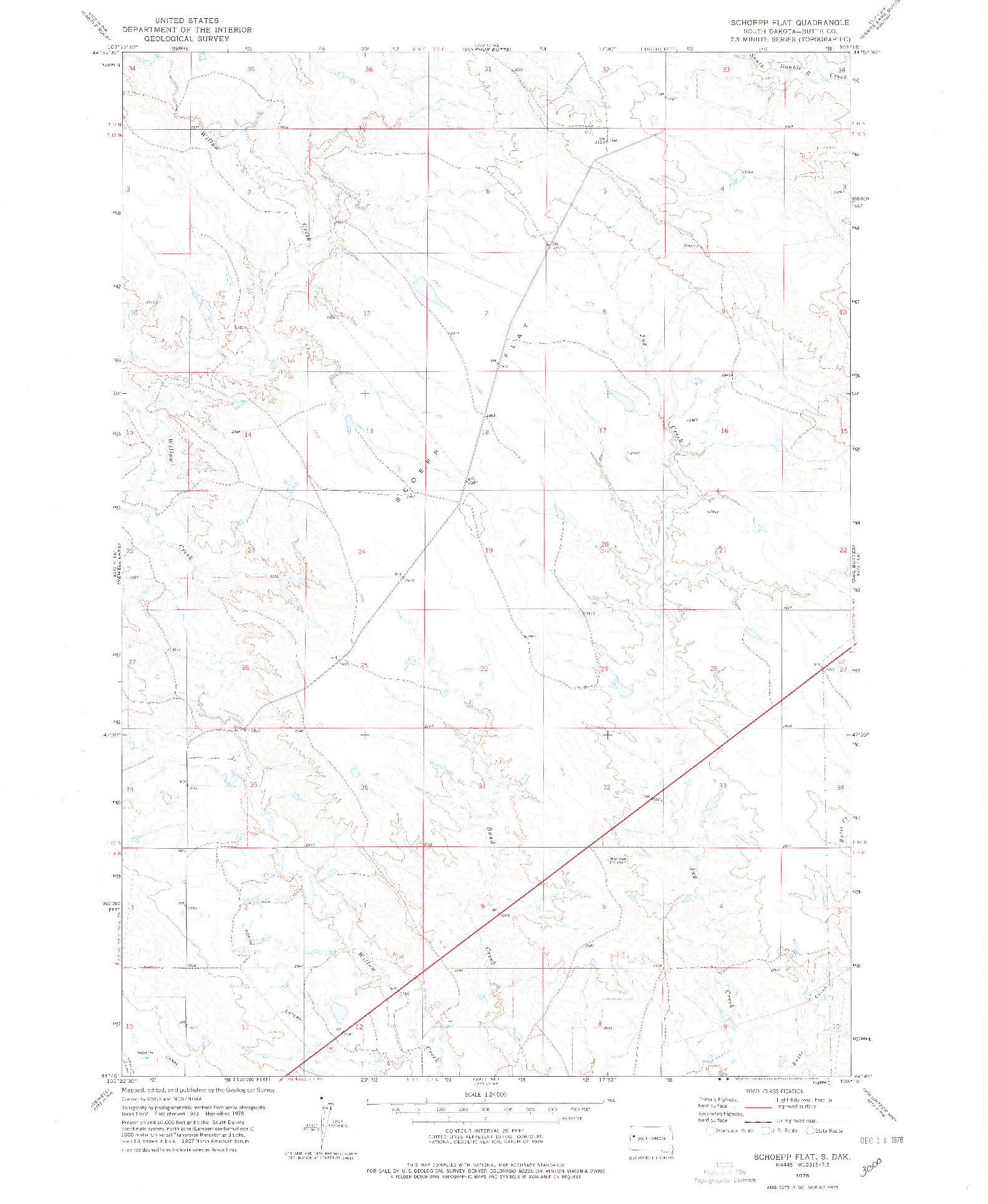 USGS 1:24000-SCALE QUADRANGLE FOR SCHOEPP FLAT, SD 1978
