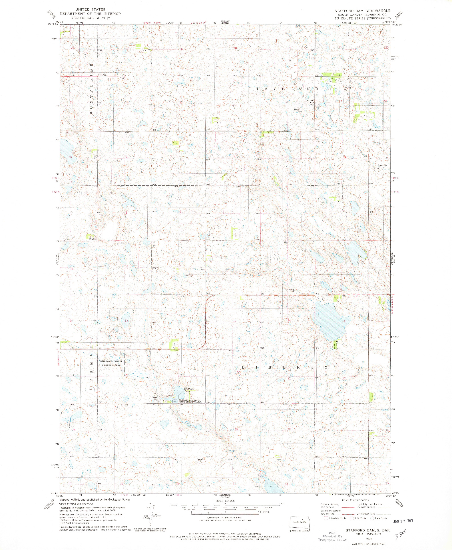 USGS 1:24000-SCALE QUADRANGLE FOR STAFFORD DAM, SD 1978