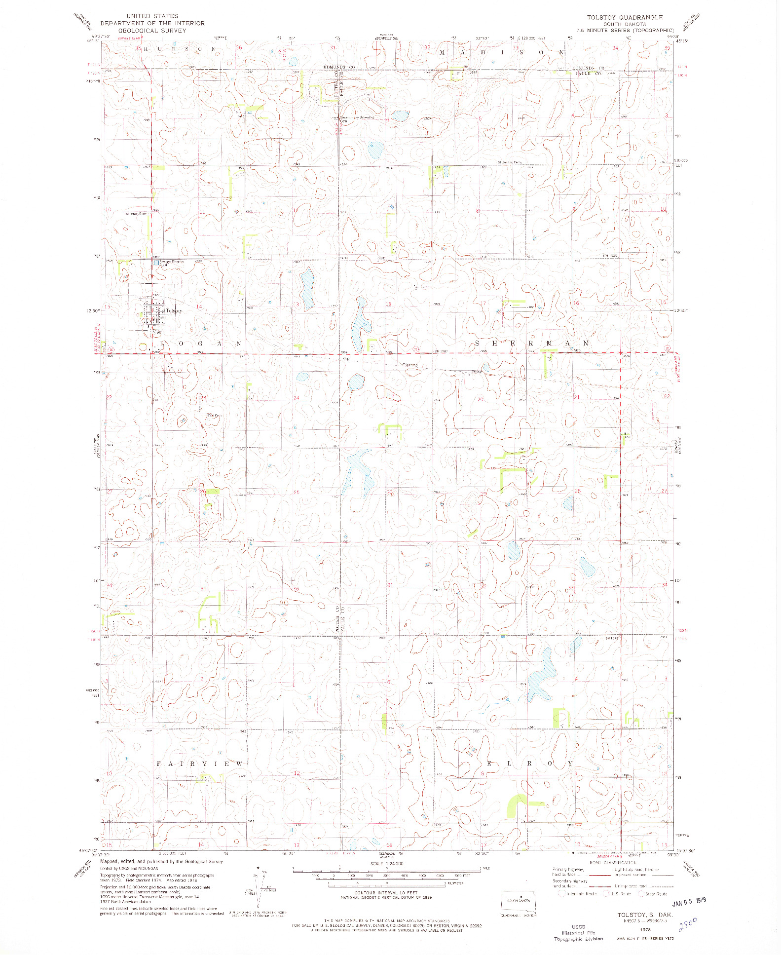 USGS 1:24000-SCALE QUADRANGLE FOR TOLSTOY, SD 1978