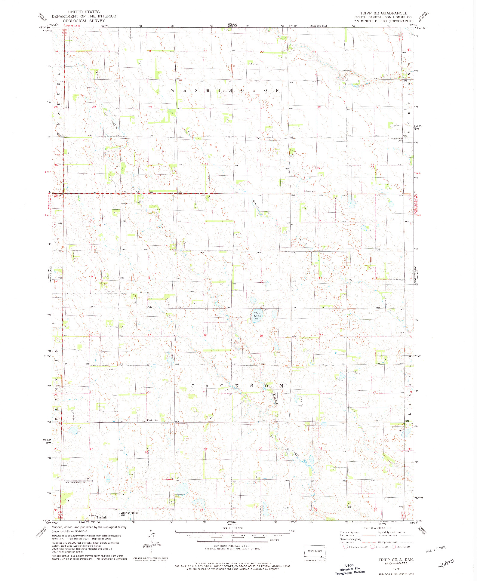 USGS 1:24000-SCALE QUADRANGLE FOR TRIPP SE, SD 1978