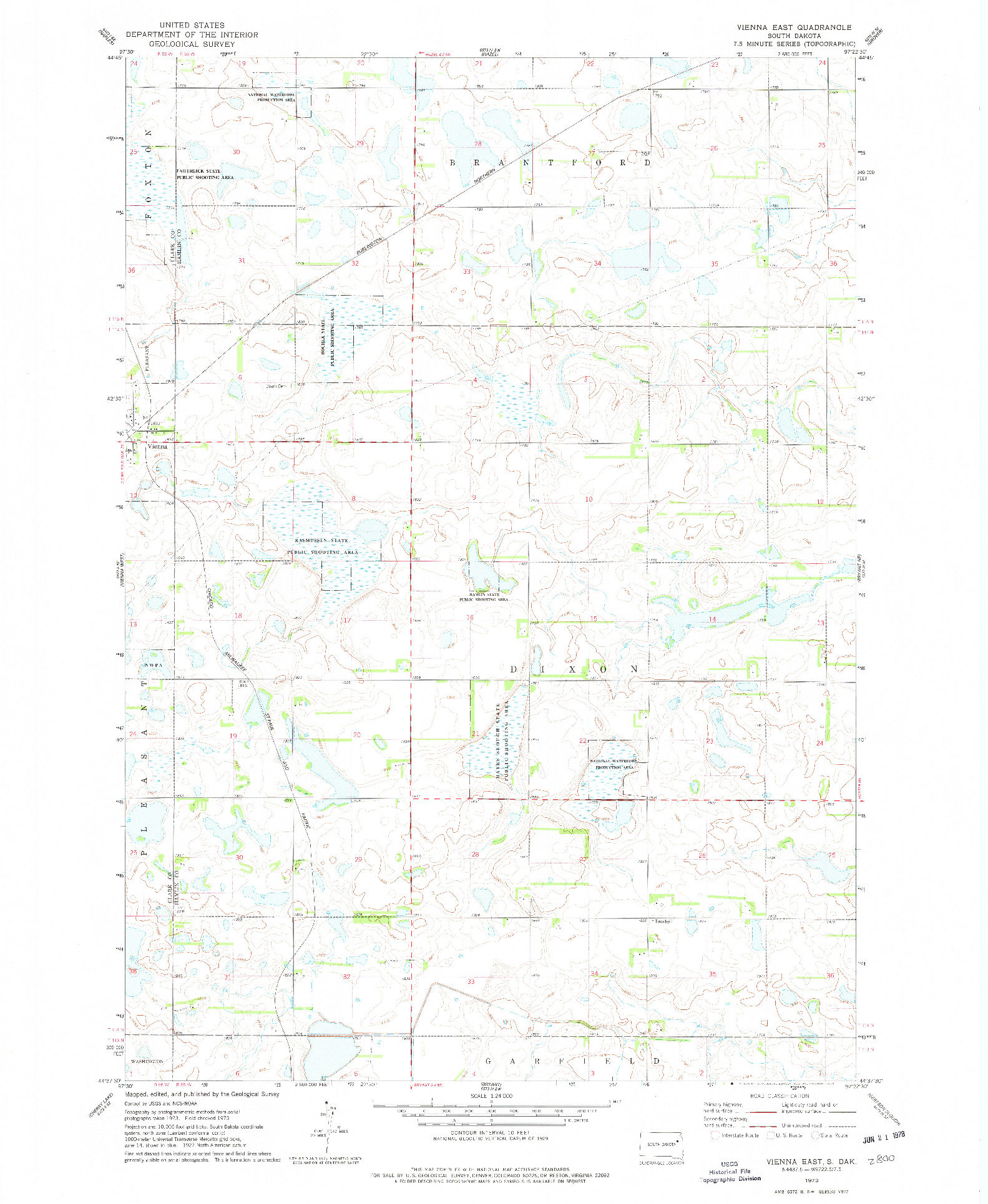 USGS 1:24000-SCALE QUADRANGLE FOR VIENNA EAST, SD 1973