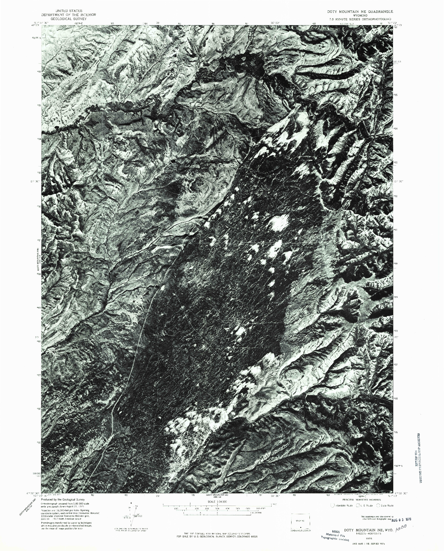 USGS 1:24000-SCALE QUADRANGLE FOR DOTY MOUNTAIN NE, WY 1975