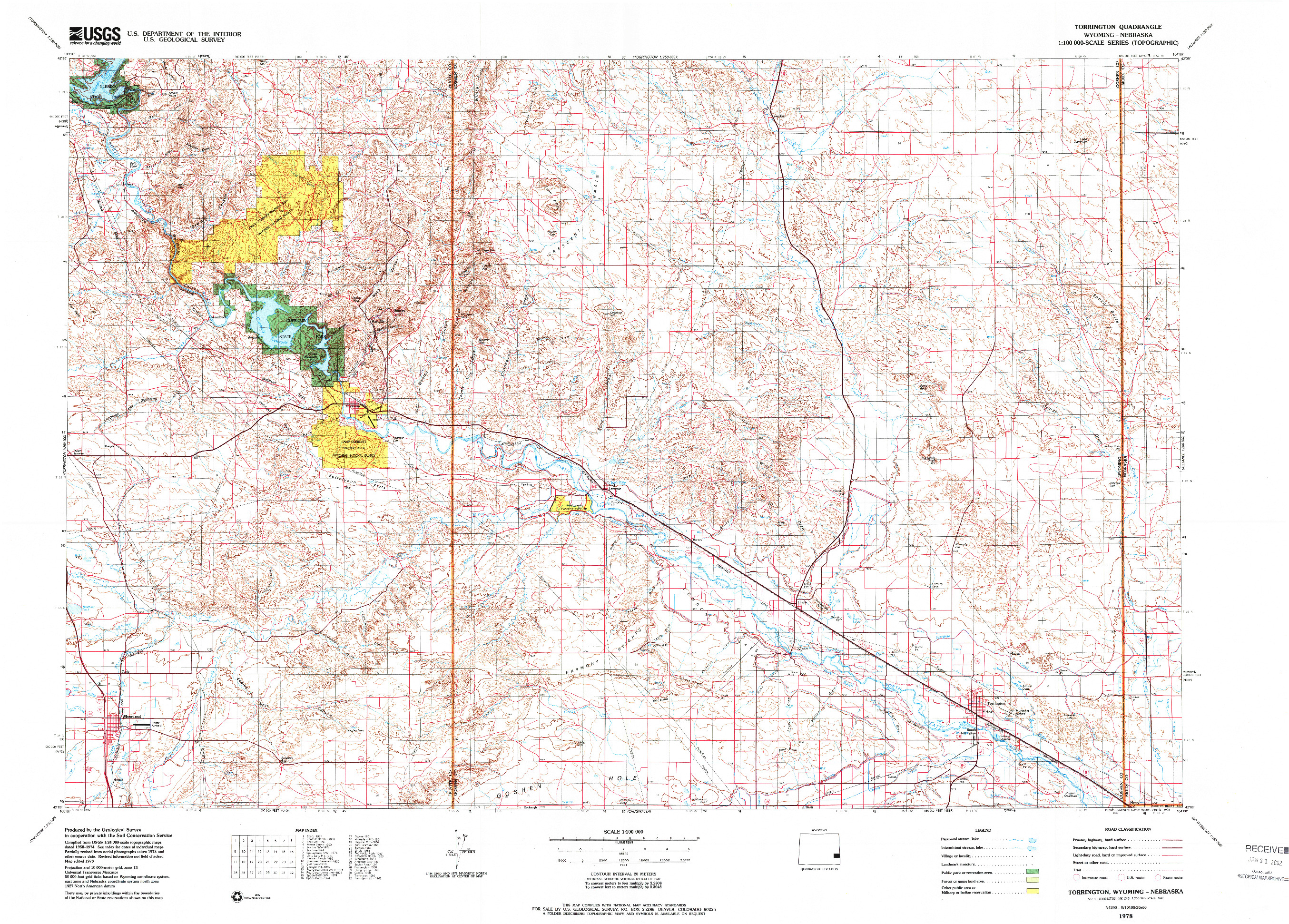 USGS 1:100000-SCALE QUADRANGLE FOR TORRINGTON, WY 1978