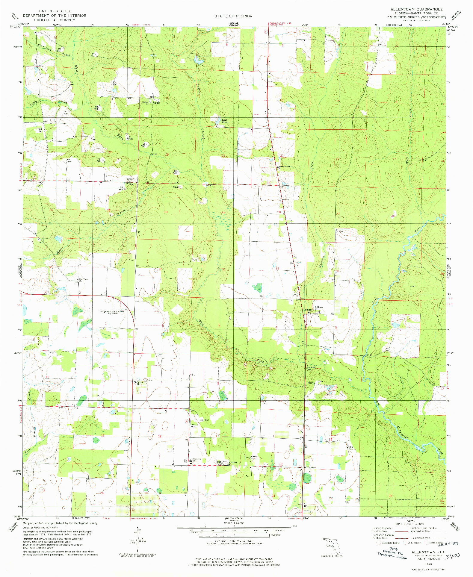 USGS 1:24000-SCALE QUADRANGLE FOR ALLENTOWN, FL 1978