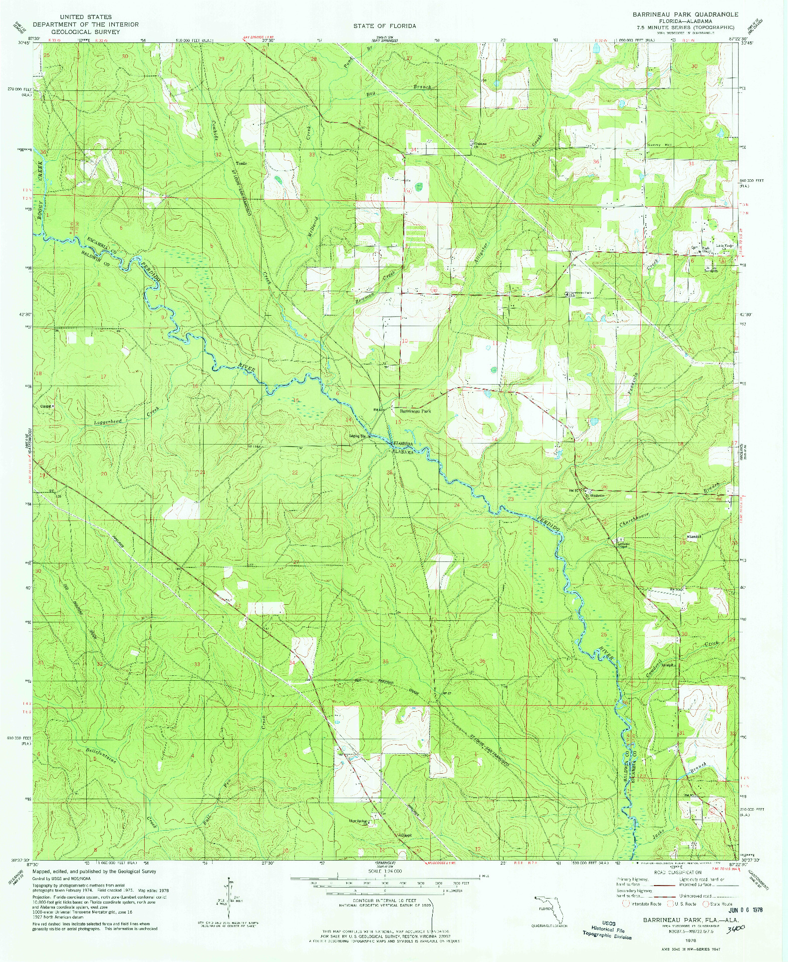 USGS 1:24000-SCALE QUADRANGLE FOR BARRINEAU PARK, FL 1978