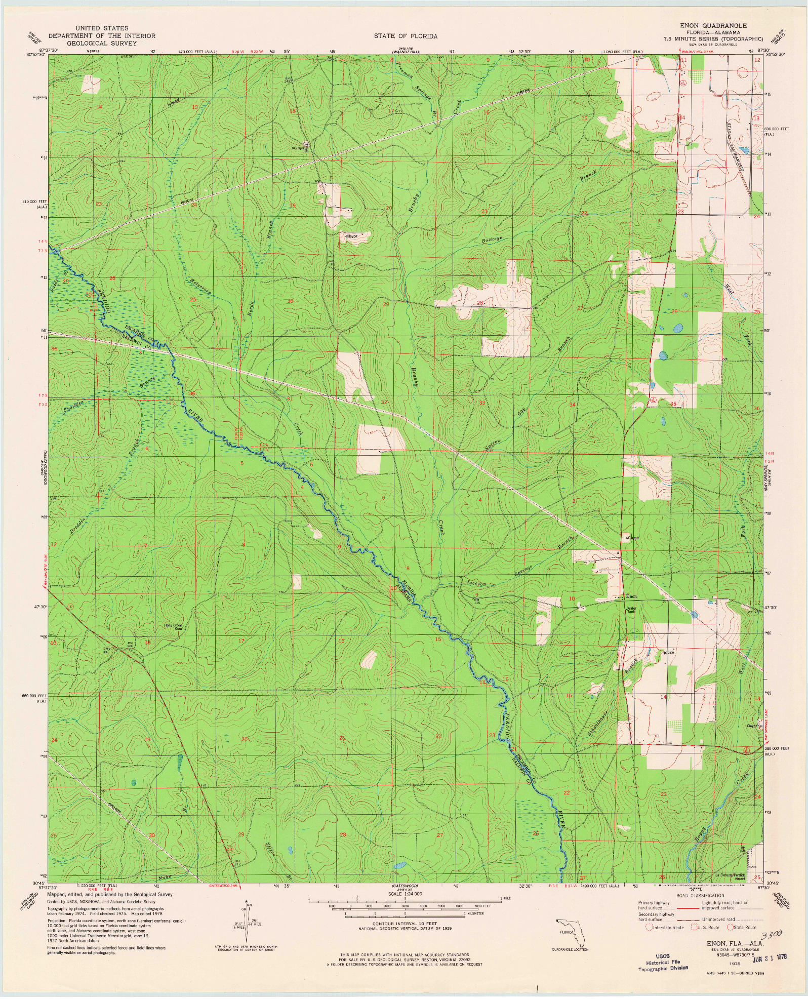 USGS 1:24000-SCALE QUADRANGLE FOR ENON, FL 1978