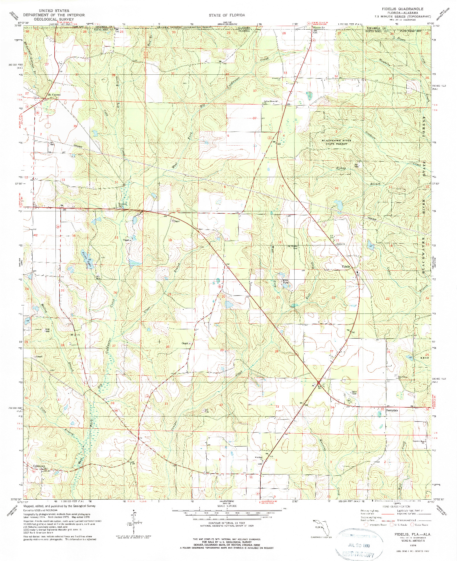 USGS 1:24000-SCALE QUADRANGLE FOR FIDELIS, FL 1978