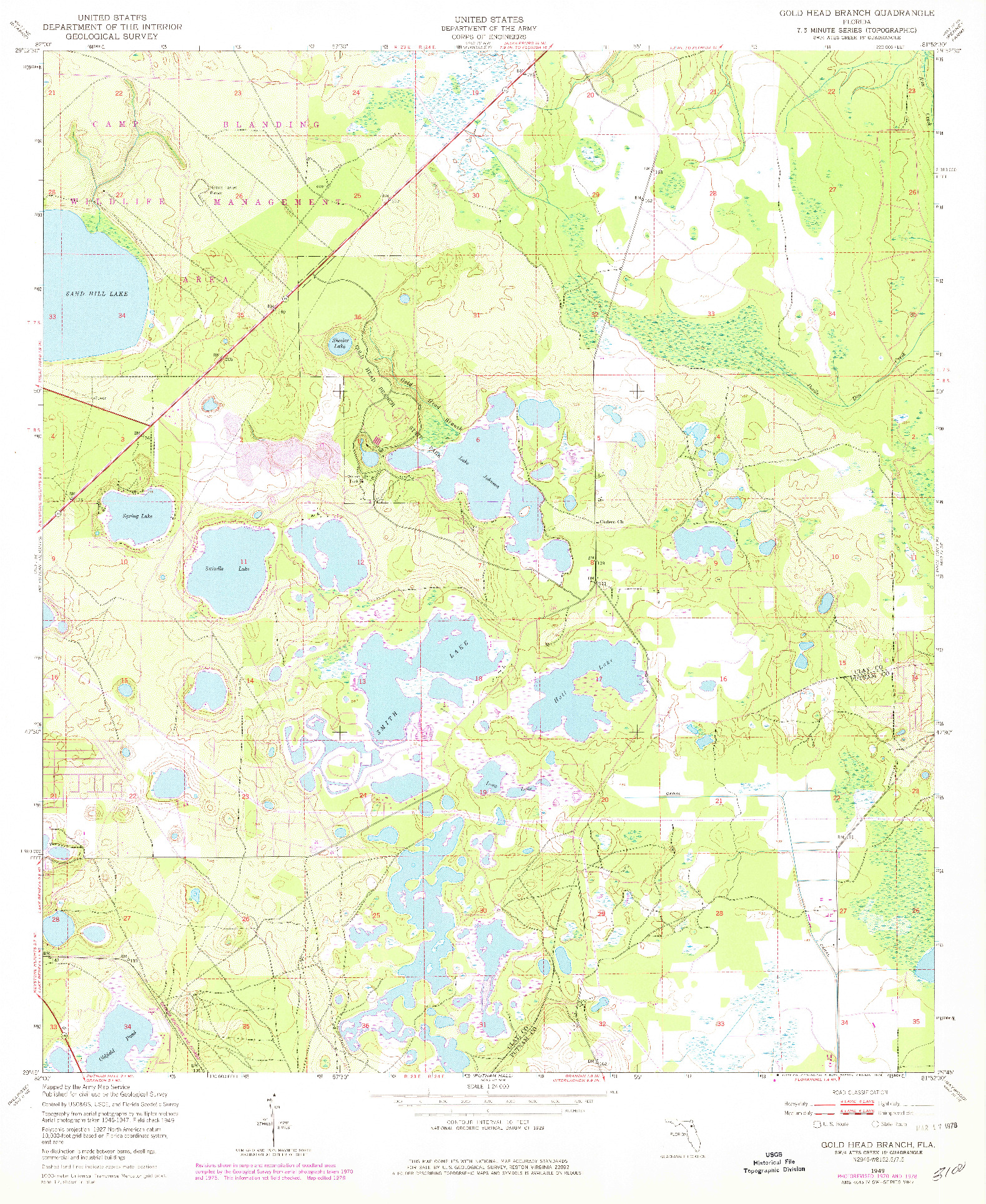 USGS 1:24000-SCALE QUADRANGLE FOR GOLD HEAD BRANCH, FL 1949