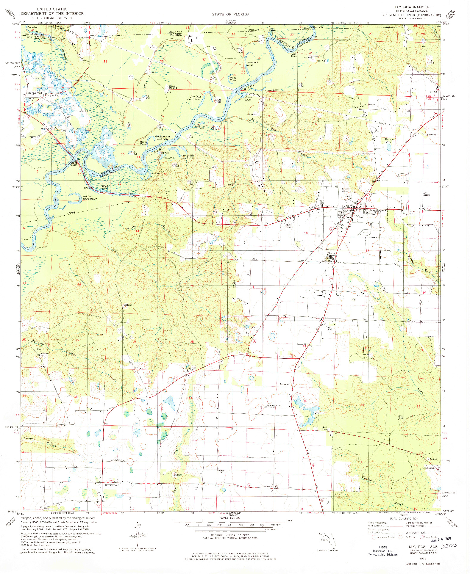 USGS 1:24000-SCALE QUADRANGLE FOR JAY, FL 1978