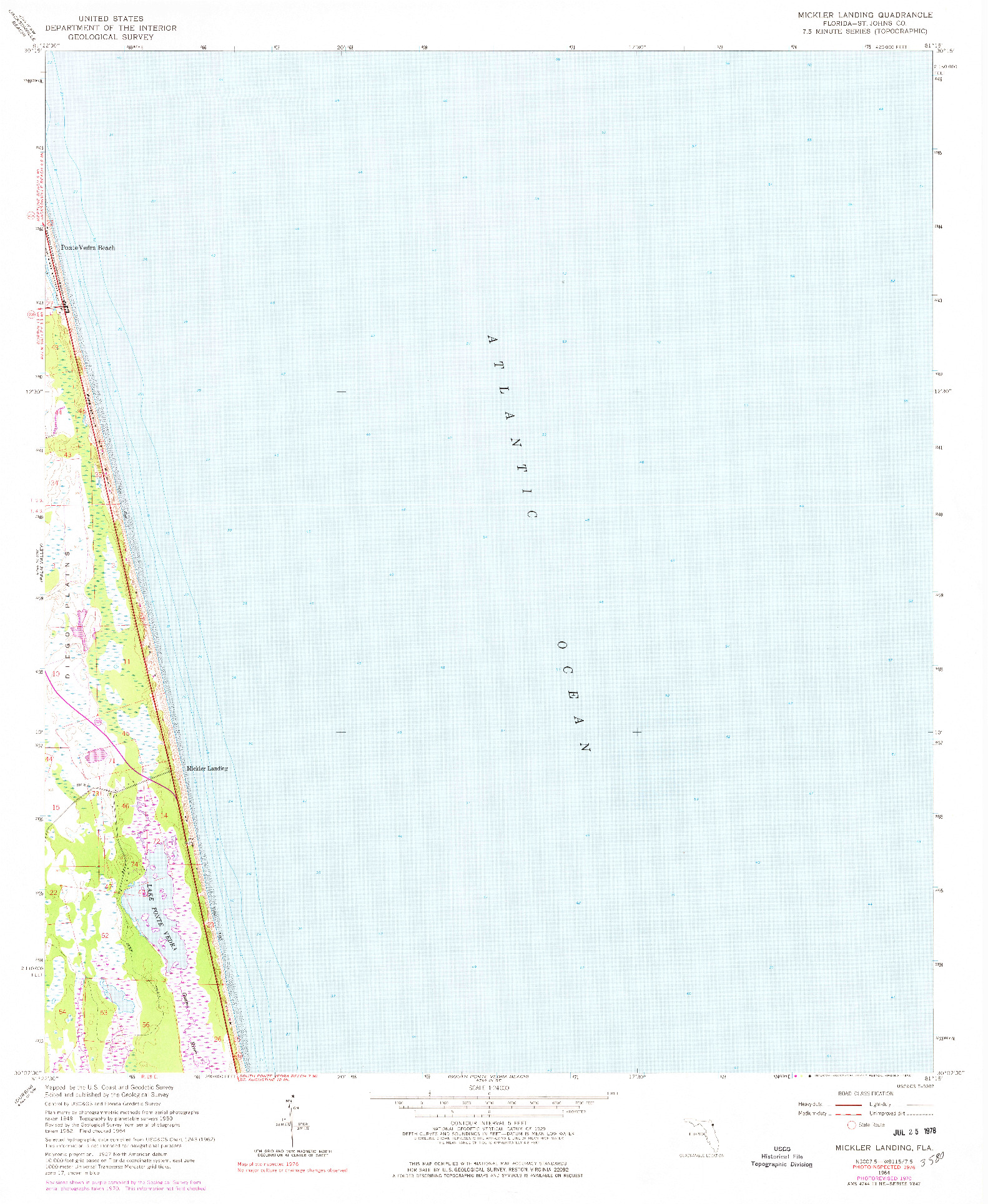 USGS 1:24000-SCALE QUADRANGLE FOR MICKLER LANDING, FL 1964