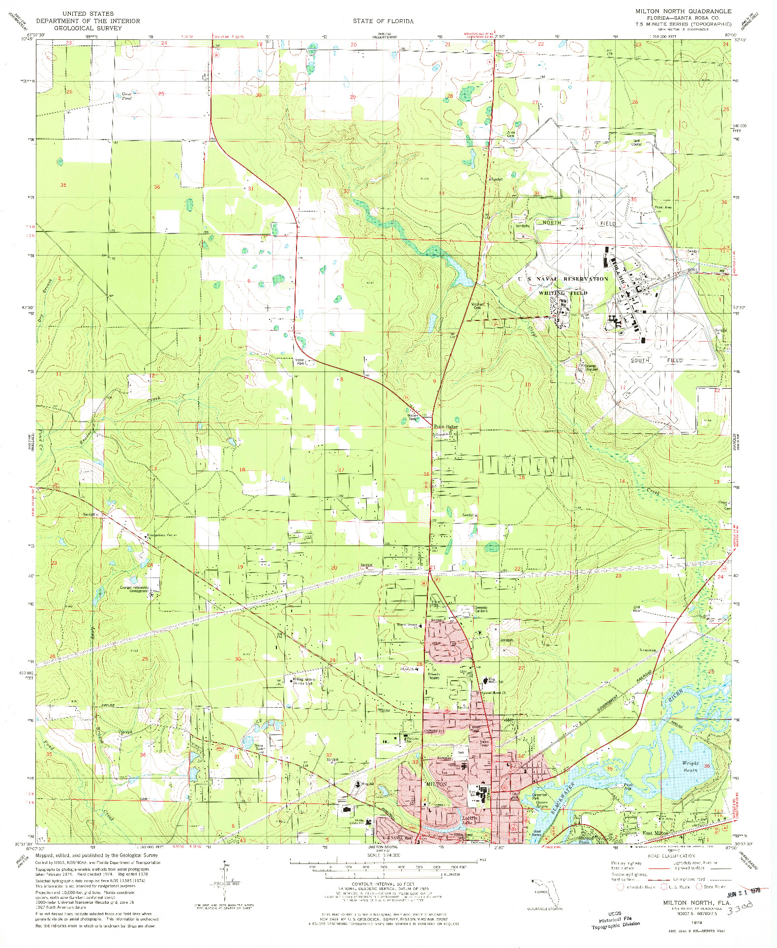 USGS 1:24000-SCALE QUADRANGLE FOR MILTON NORTH, FL 1978