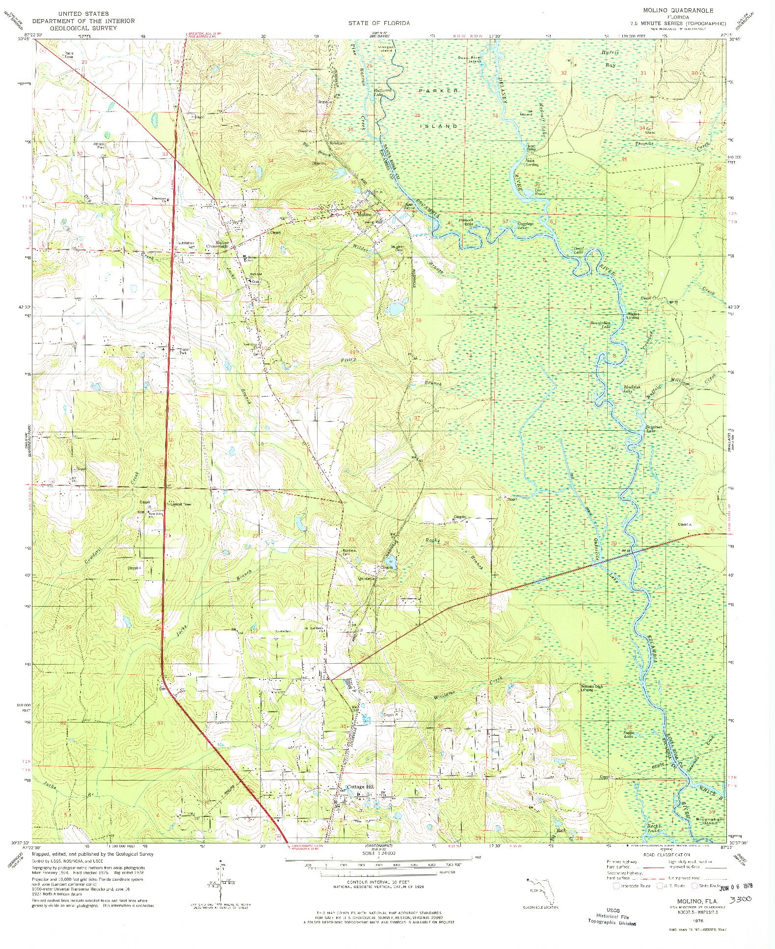 USGS 1:24000-SCALE QUADRANGLE FOR MOLINO, FL 1978