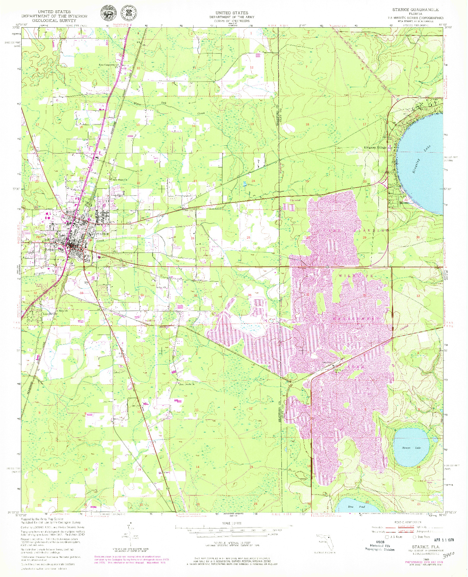 USGS 1:24000-SCALE QUADRANGLE FOR STARKE, FL 1949