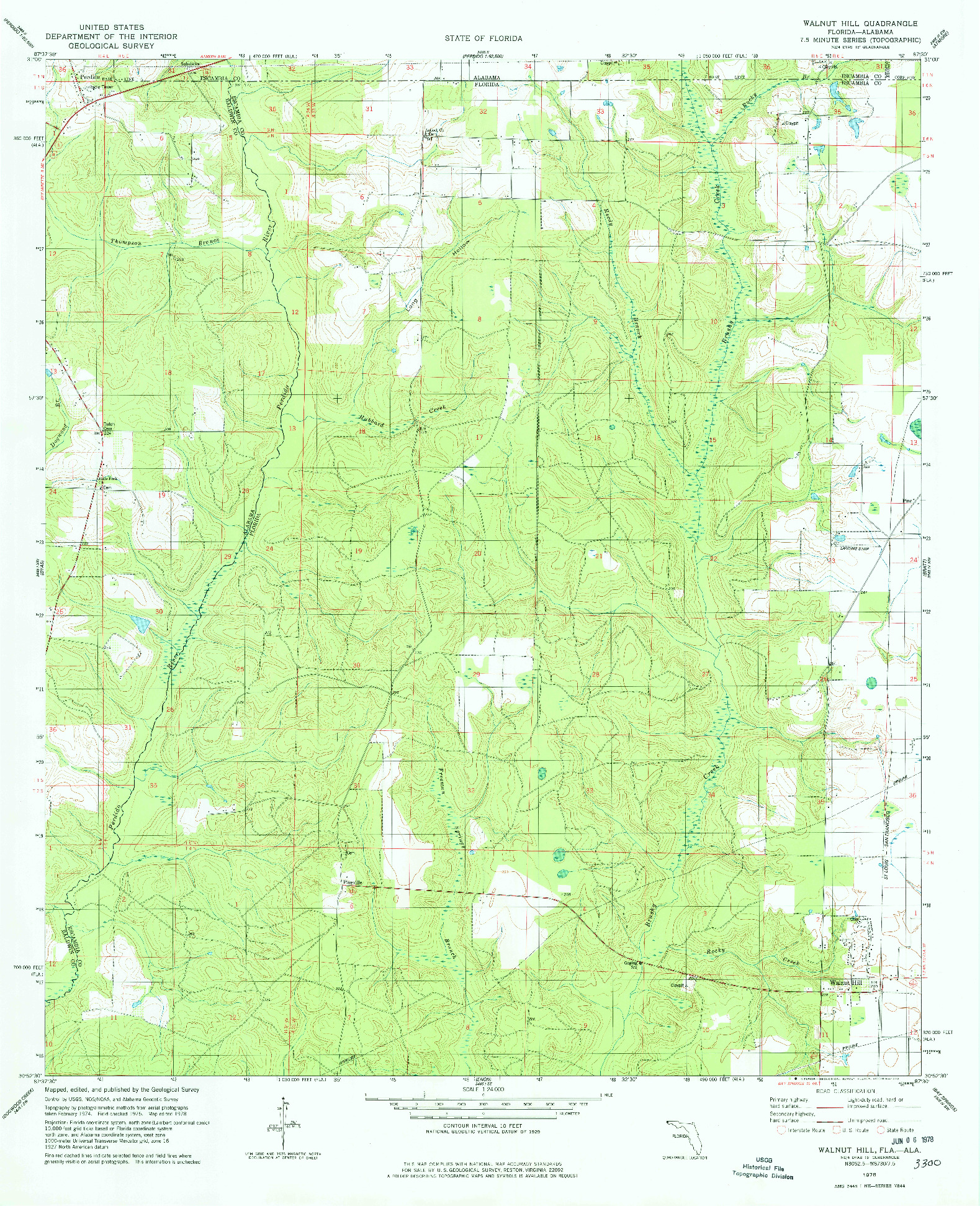 USGS 1:24000-SCALE QUADRANGLE FOR WALNUT HILL, FL 1978