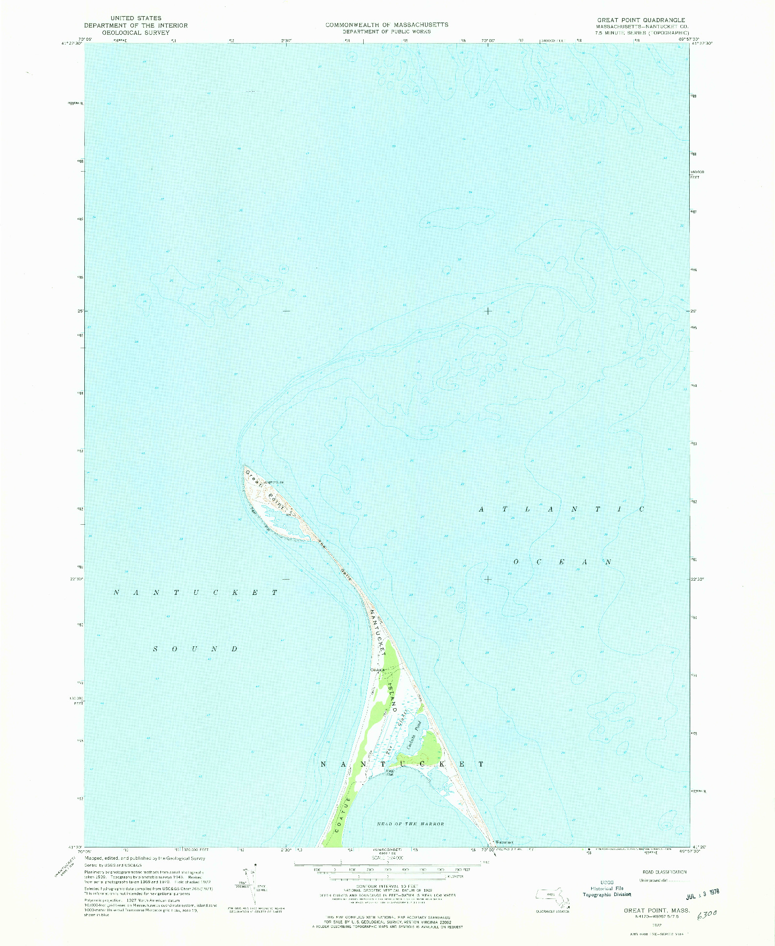 USGS 1:24000-SCALE QUADRANGLE FOR GREAT POINT, MA 1972