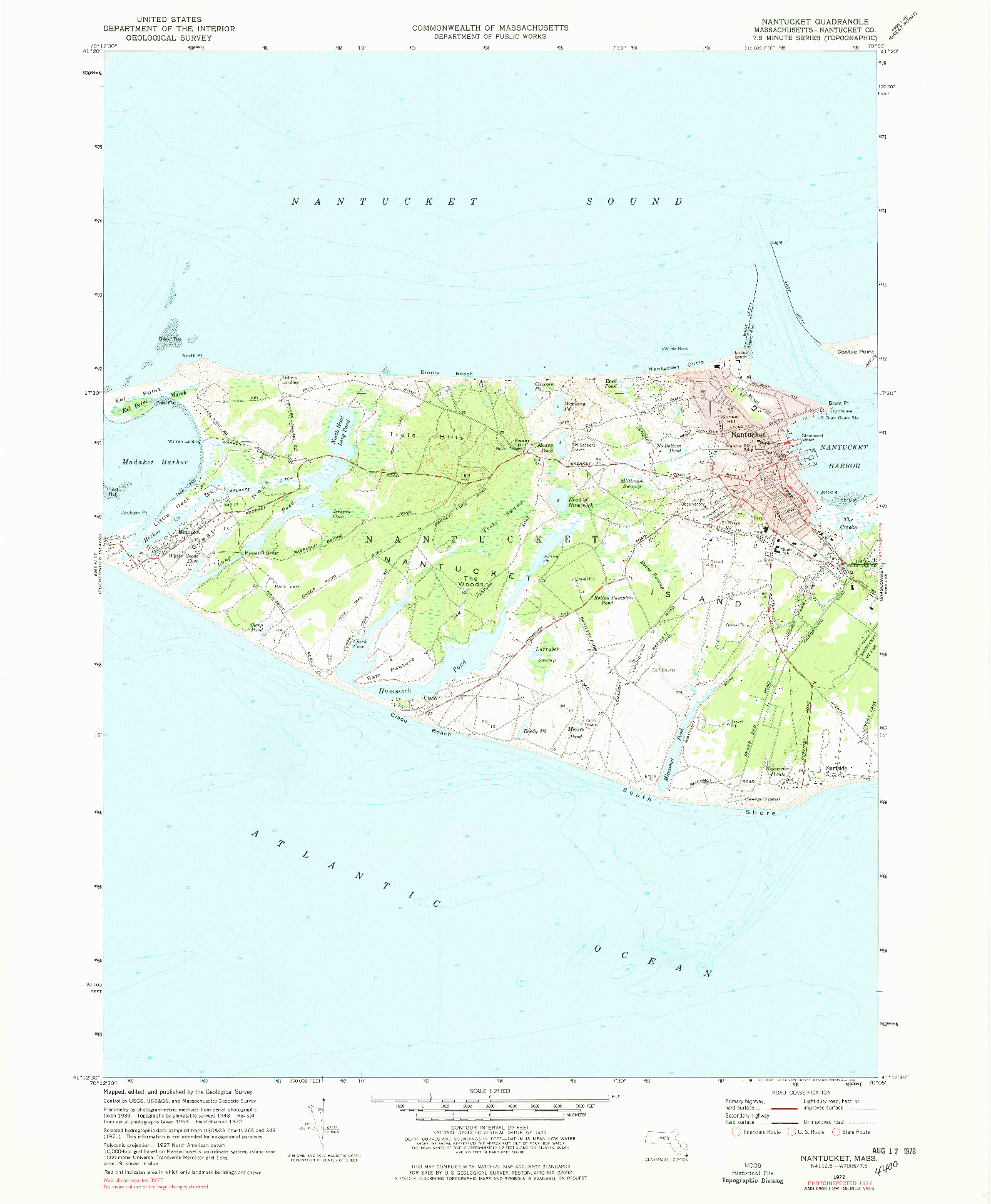 USGS 1:24000-SCALE QUADRANGLE FOR NANTUCKET, MA 1972