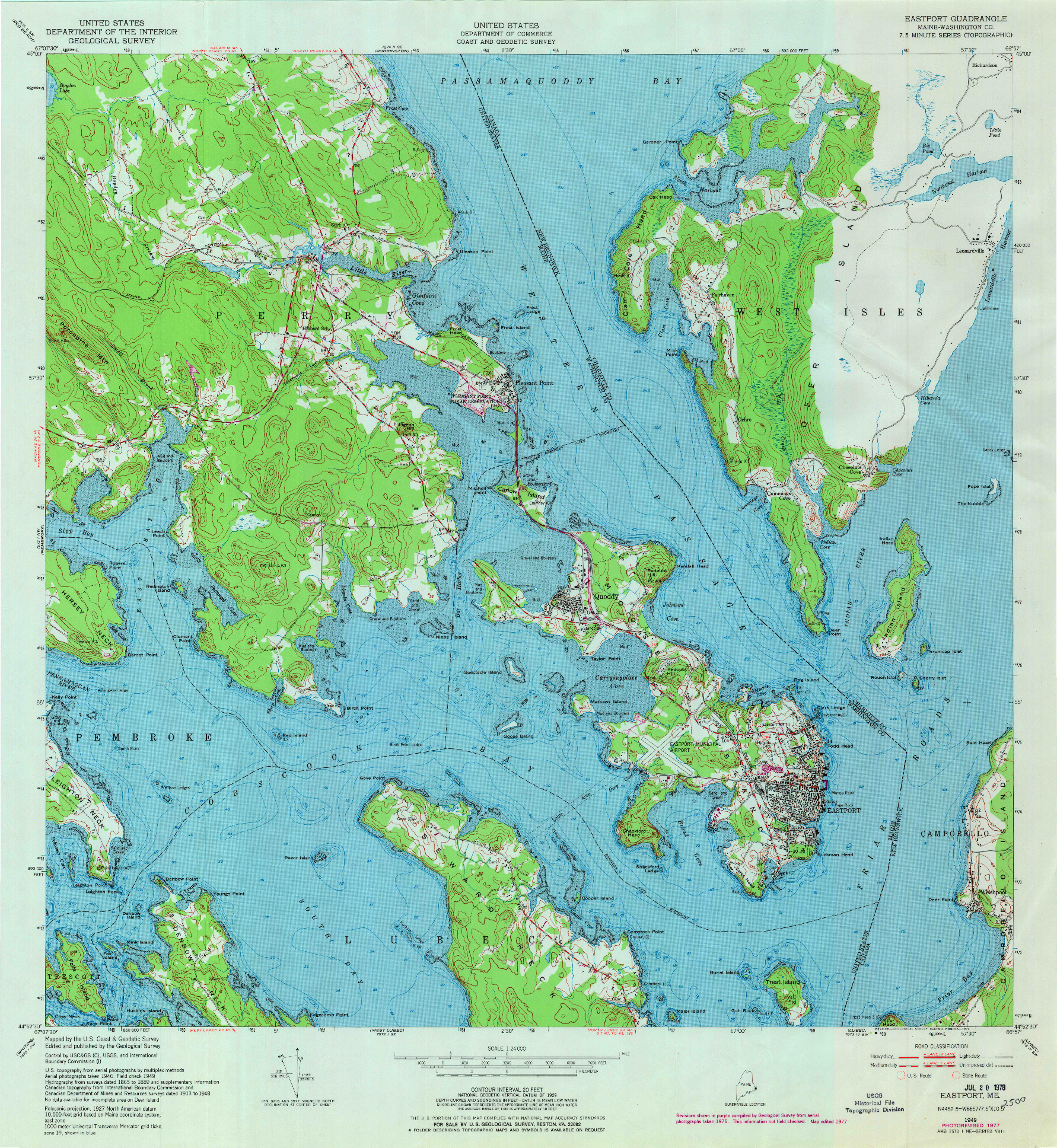 USGS 1:24000-SCALE QUADRANGLE FOR EASTPORT, ME 1949