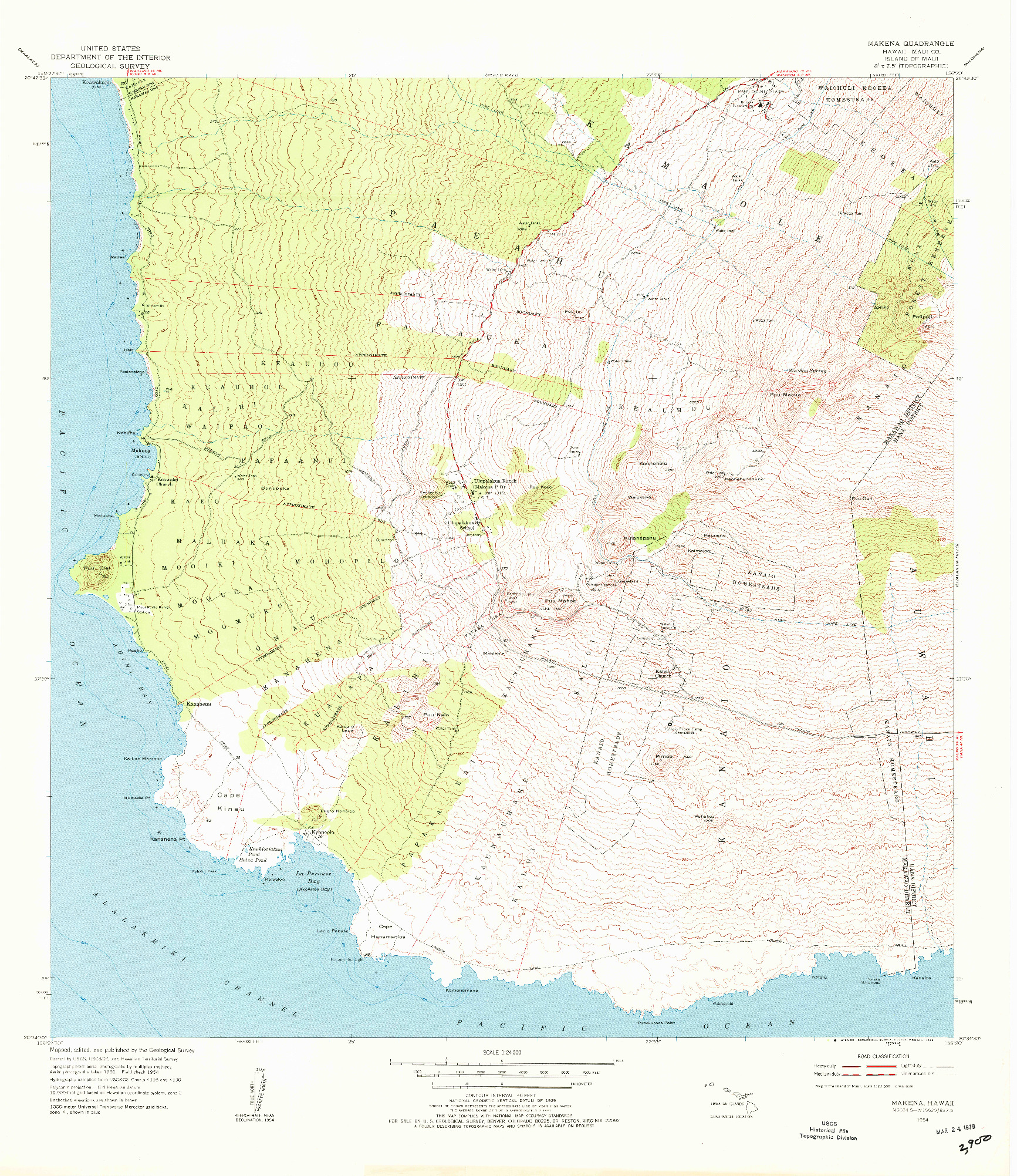 USGS 1:24000-SCALE QUADRANGLE FOR MAKENA, HI 1954