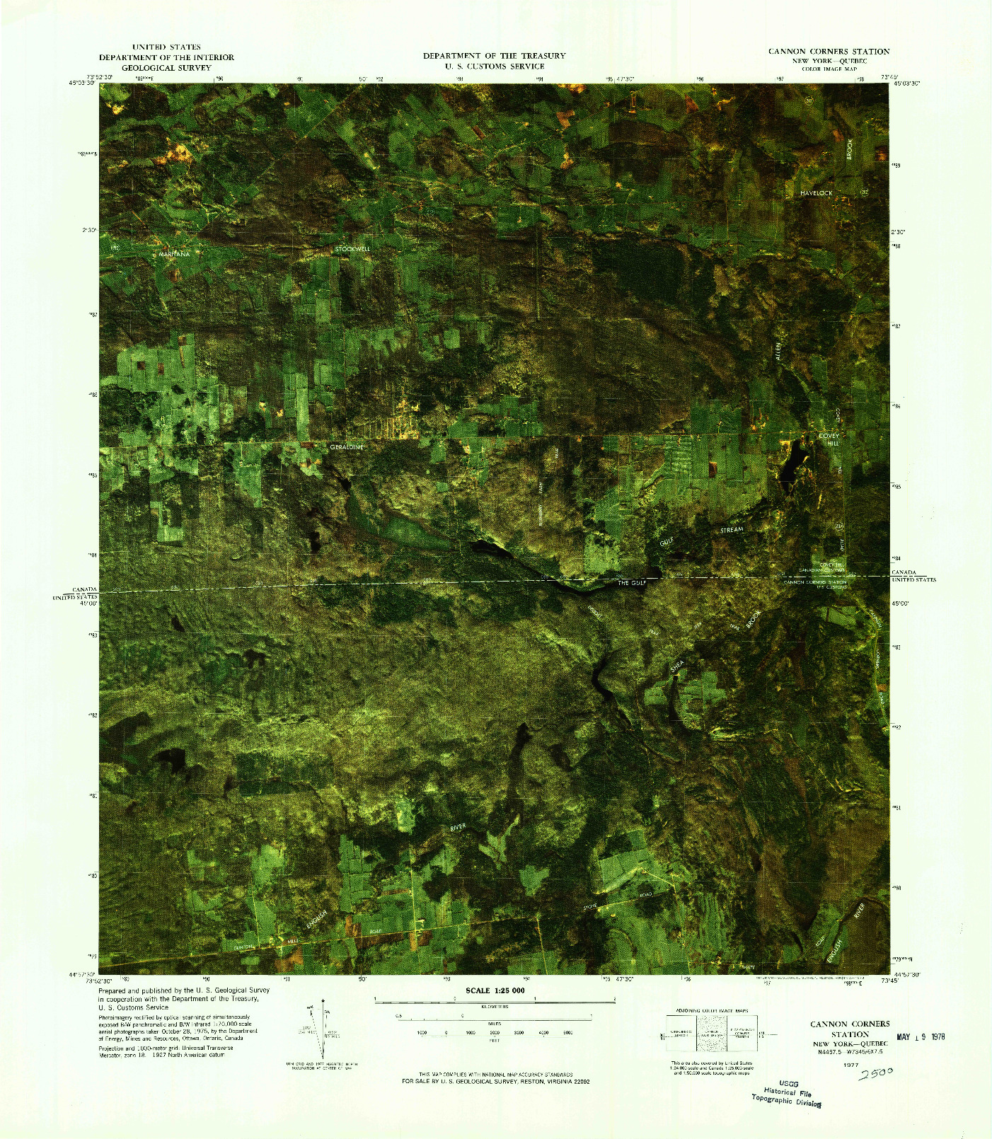 USGS 1:25000-SCALE QUADRANGLE FOR CANNON CORNERS STATION, NY 1977