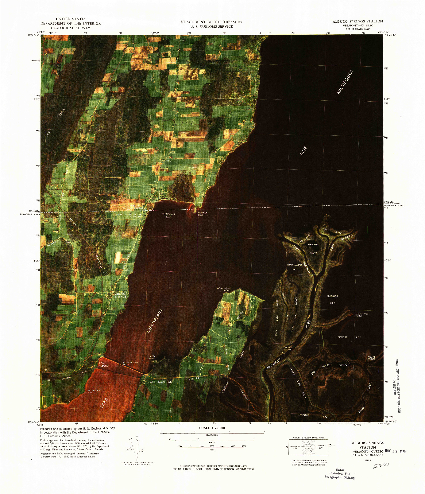 USGS 1:25000-SCALE QUADRANGLE FOR ALBURG SPRINGS STATION, VT 1977