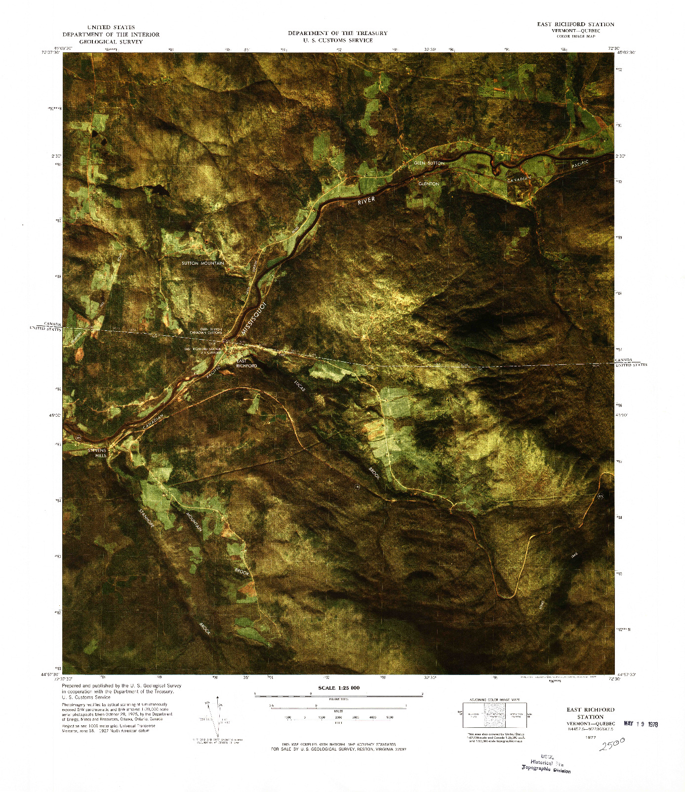 USGS 1:25000-SCALE QUADRANGLE FOR EAST RICHFORD STATION, VT 1977