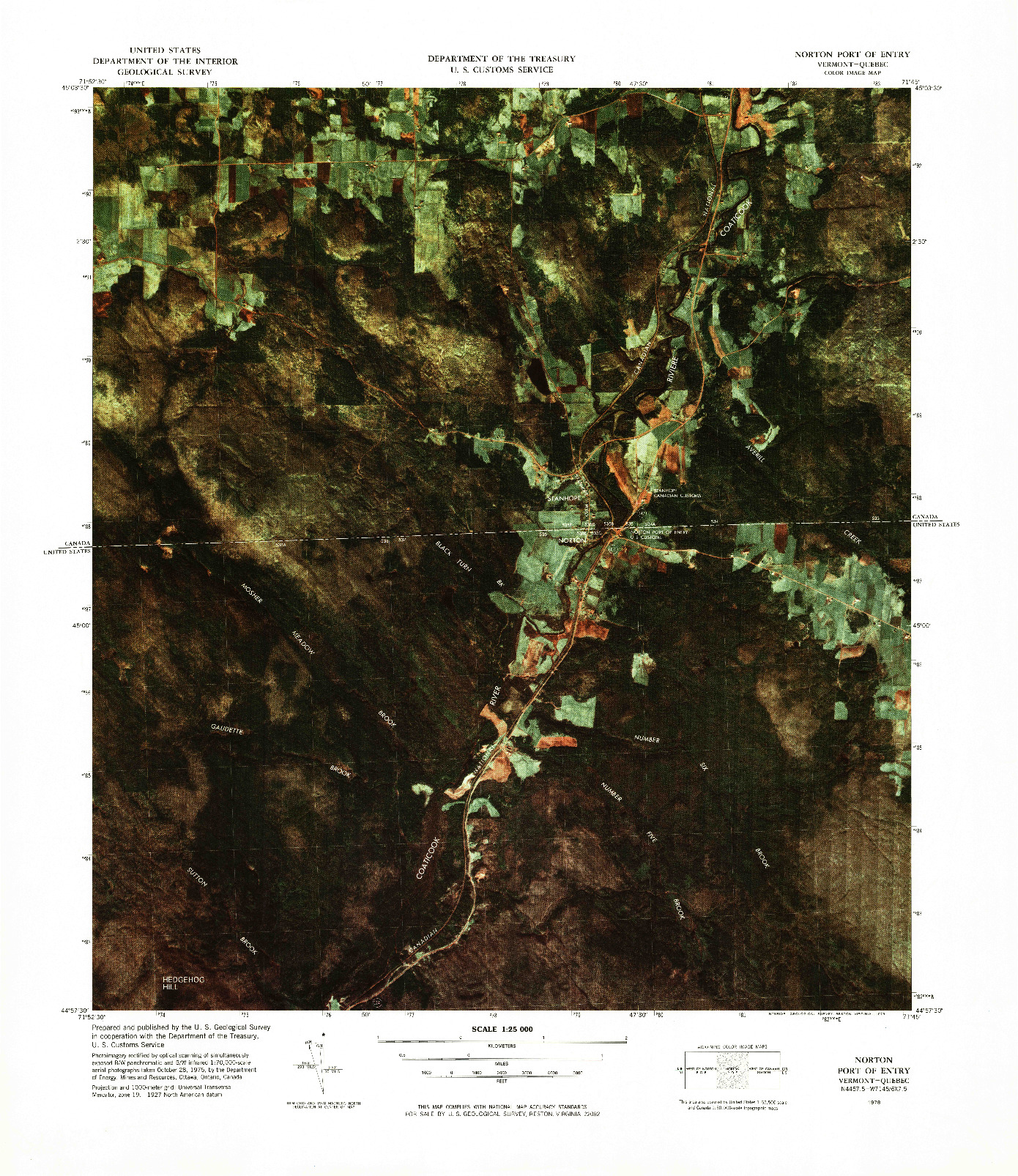 USGS 1:25000-SCALE QUADRANGLE FOR NORTON PORT OF ENTRY, VT 1978