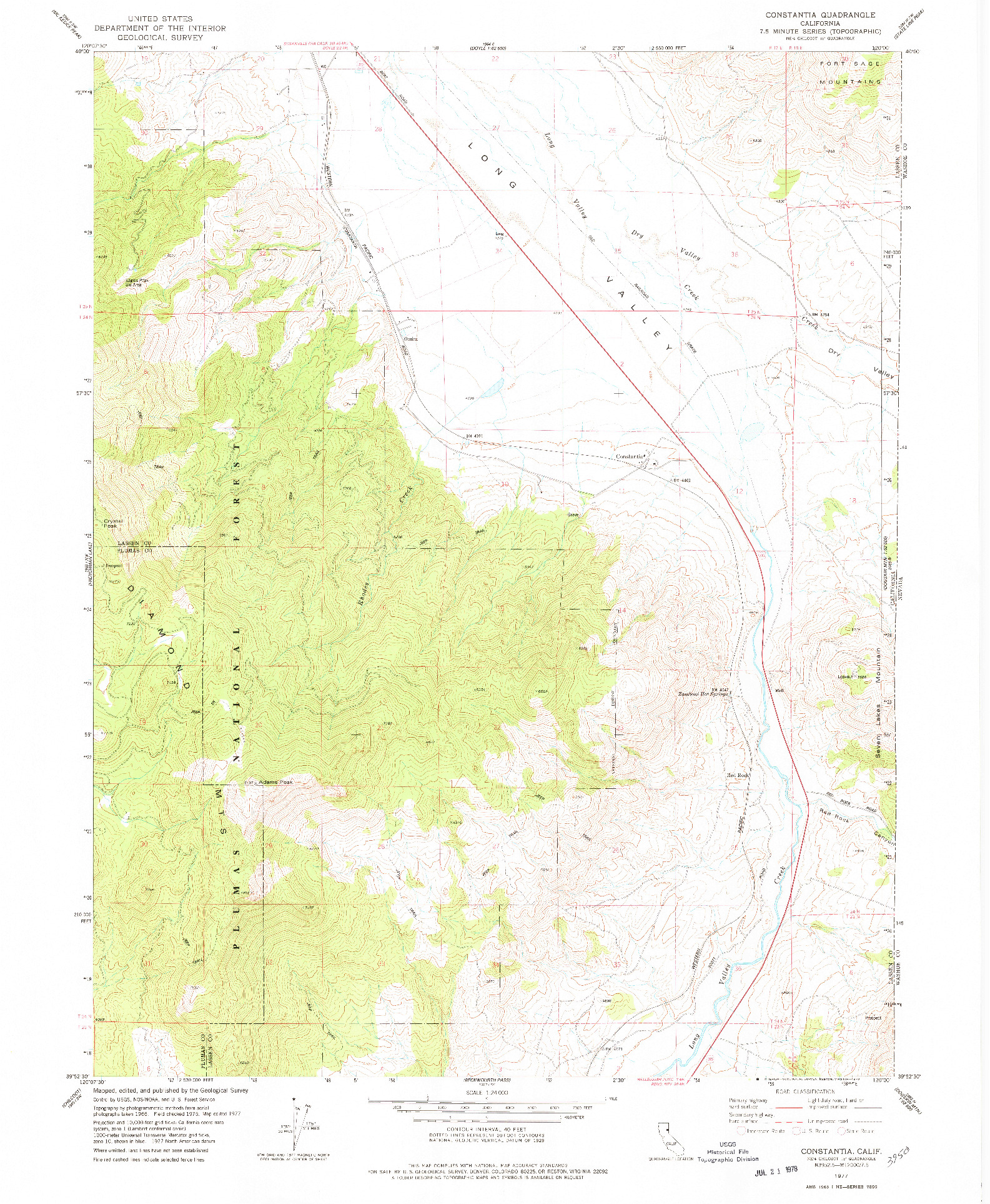 USGS 1:24000-SCALE QUADRANGLE FOR CONSTANTIA, CA 1977