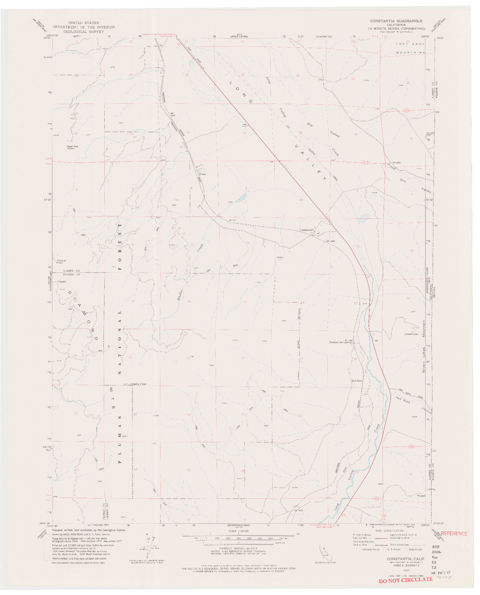 USGS 1:24000-SCALE QUADRANGLE FOR CONSTANTIA, CA 1977