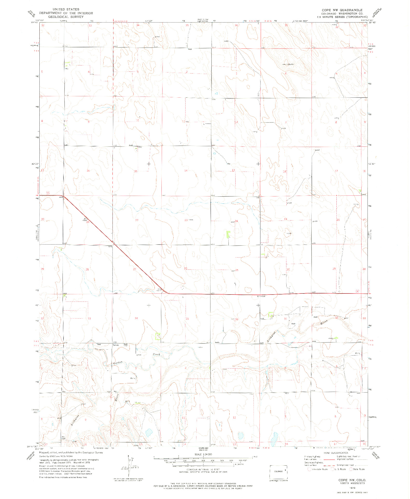 USGS 1:24000-SCALE QUADRANGLE FOR COPE NW, CO 1978