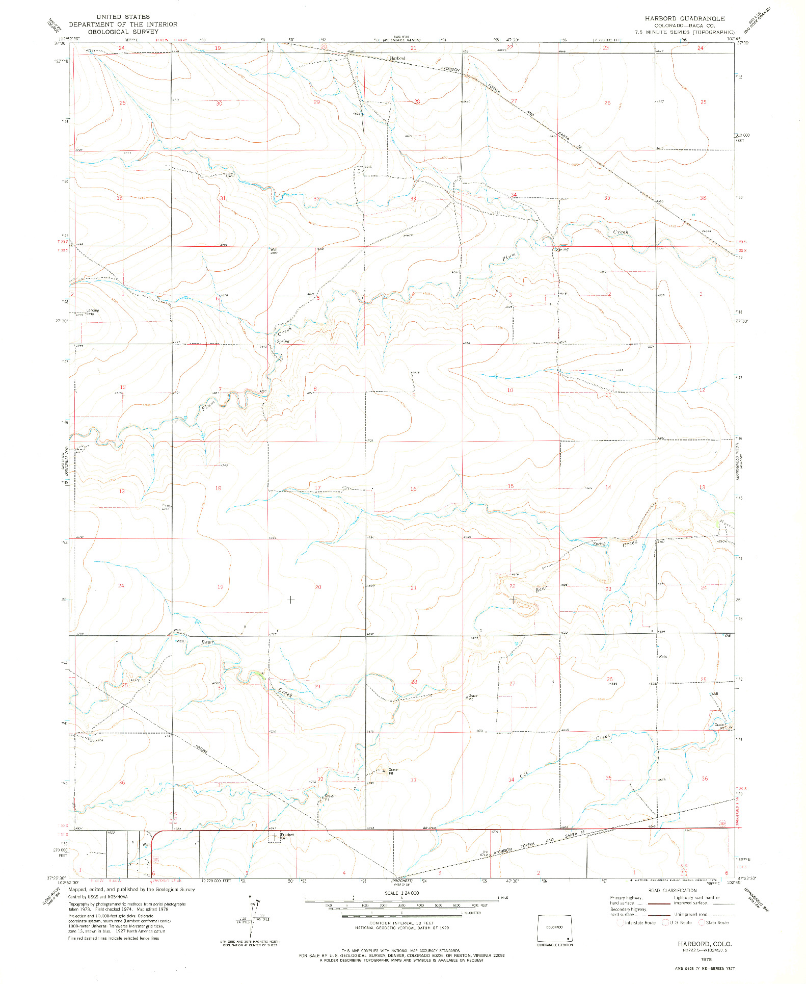 USGS 1:24000-SCALE QUADRANGLE FOR HARBORD, CO 1978