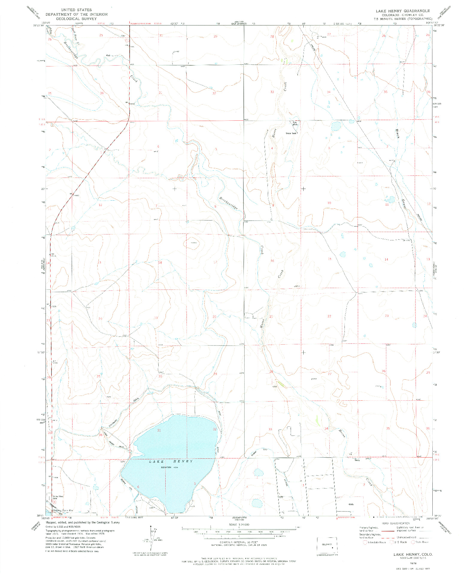 USGS 1:24000-SCALE QUADRANGLE FOR LAKE HENRY, CO 1978