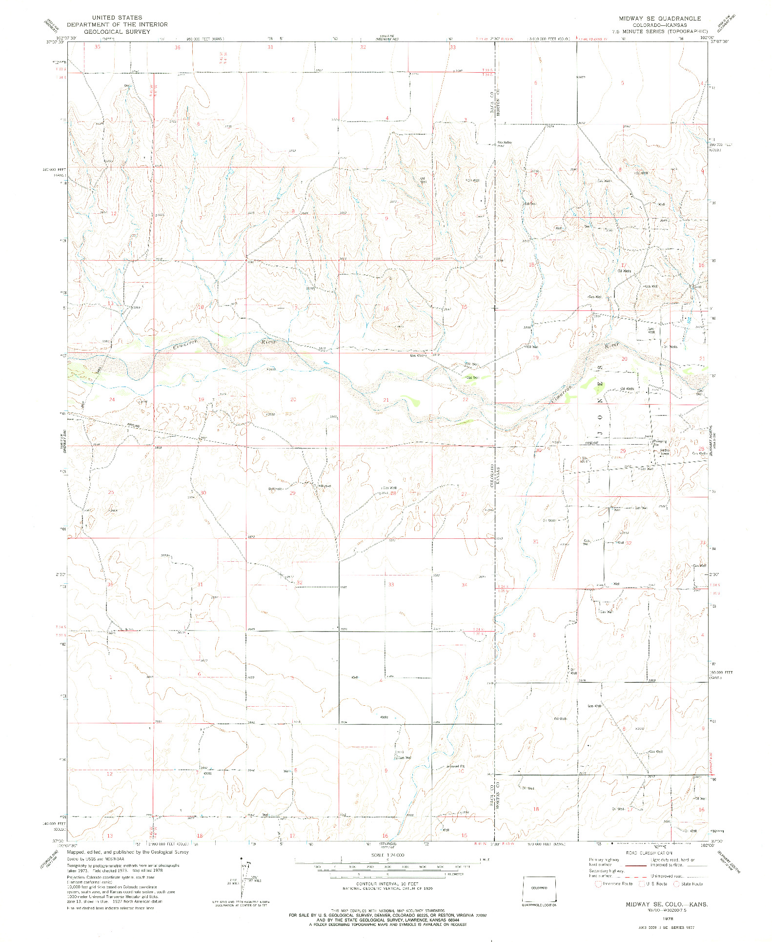 USGS 1:24000-SCALE QUADRANGLE FOR MIDWAY SE, CO 1978