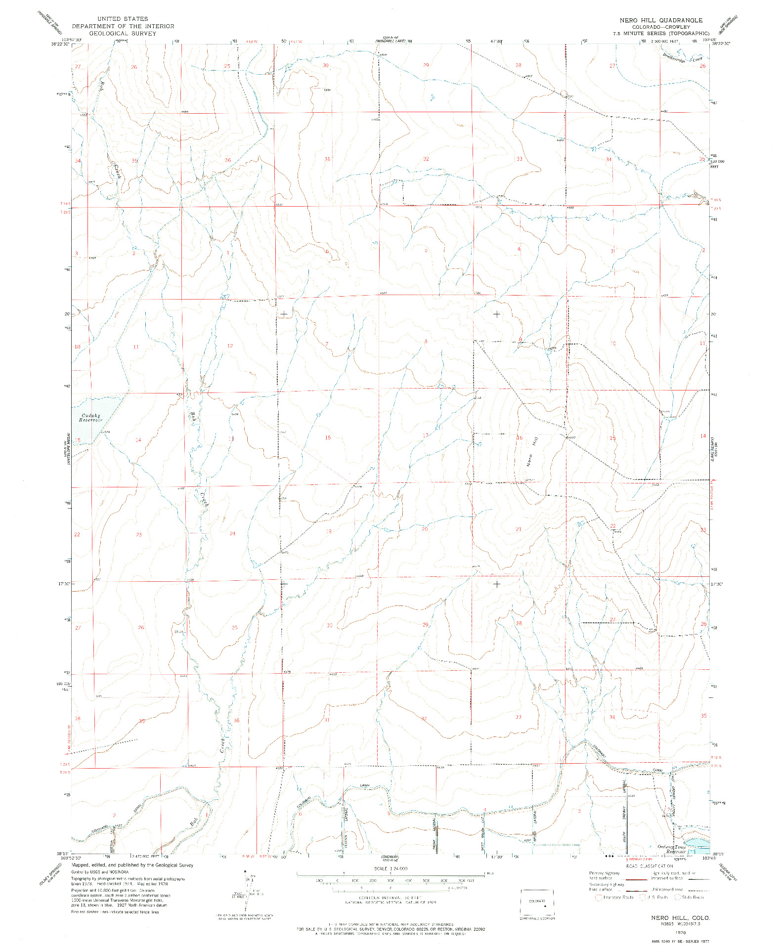 USGS 1:24000-SCALE QUADRANGLE FOR NERO HILL, CO 1978