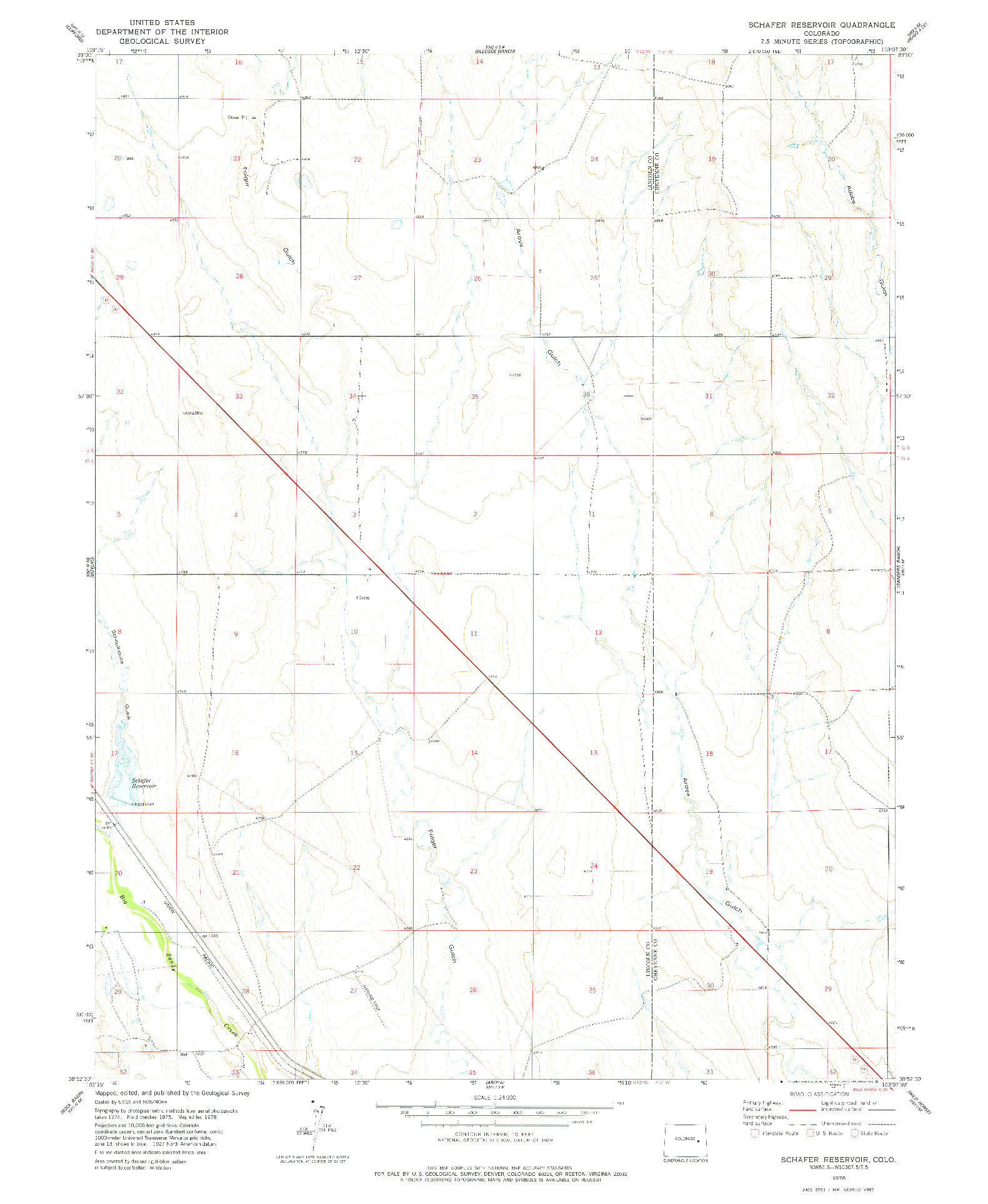 USGS 1:24000-SCALE QUADRANGLE FOR SCHAFER RESERVOIR, CO 1978