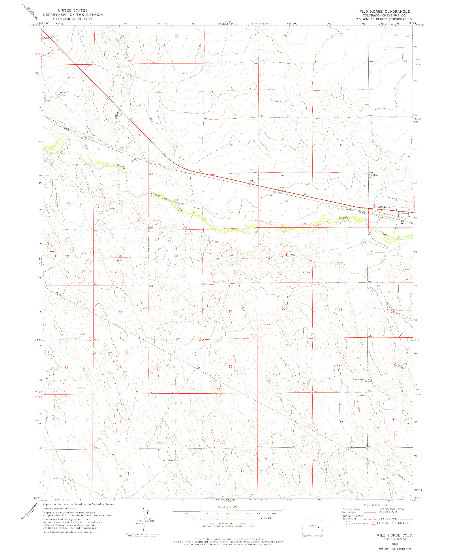 USGS 1:24000-SCALE QUADRANGLE FOR WILD HORSE, CO 1978