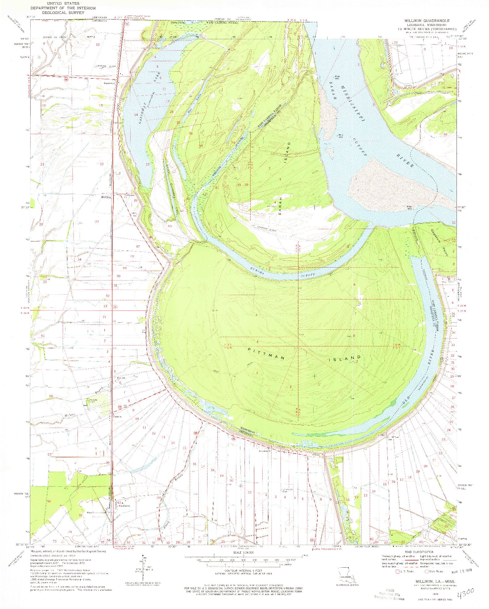 USGS 1:24000-SCALE QUADRANGLE FOR MILLIKIN, LA 1970