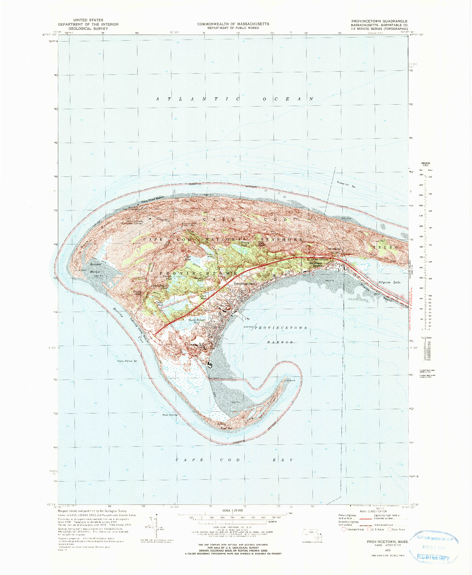 USGS 1:24000-SCALE QUADRANGLE FOR PROVINCETOWN, MA 1972