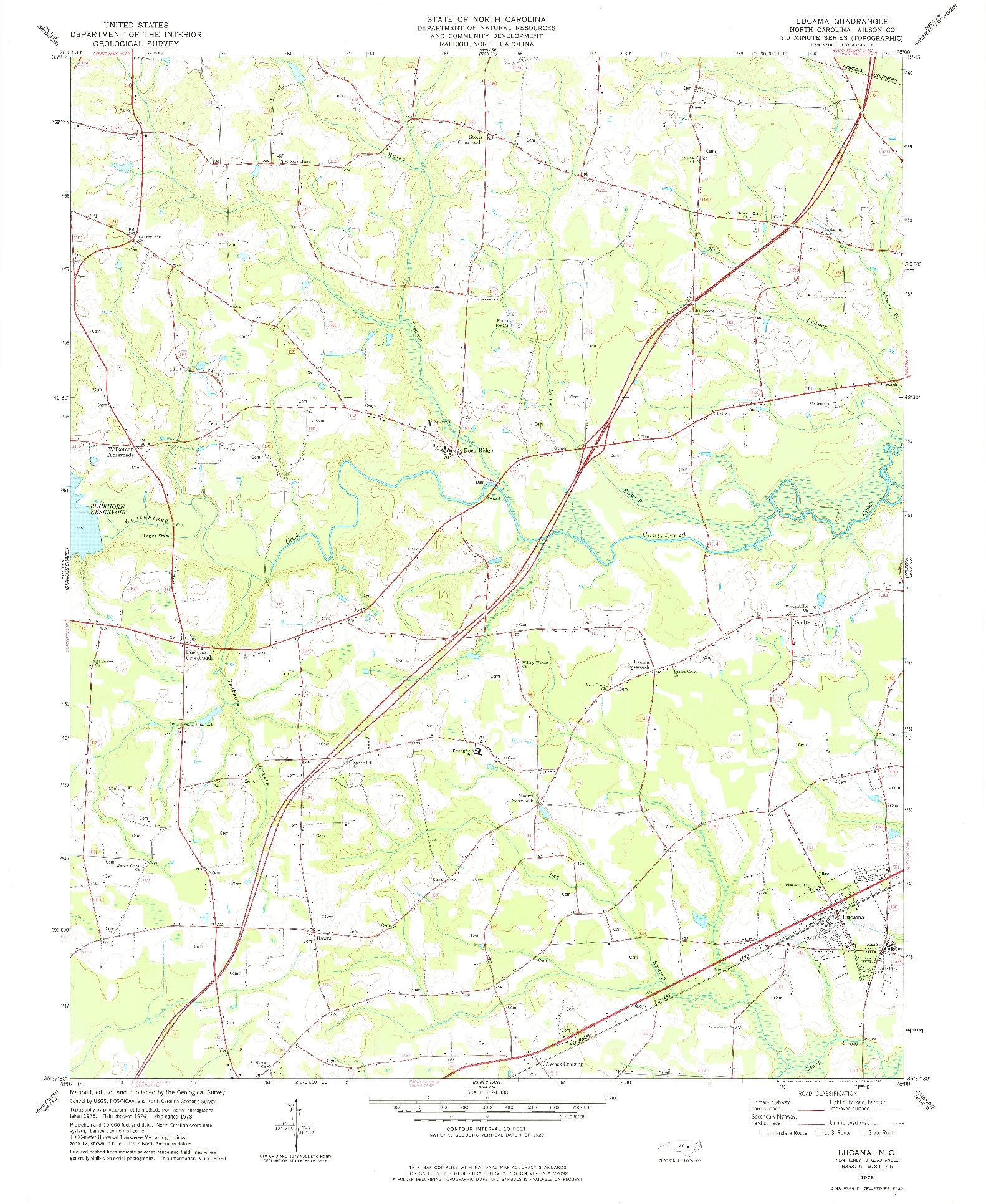 USGS 1:24000-SCALE QUADRANGLE FOR LUCAMA, NC 1978