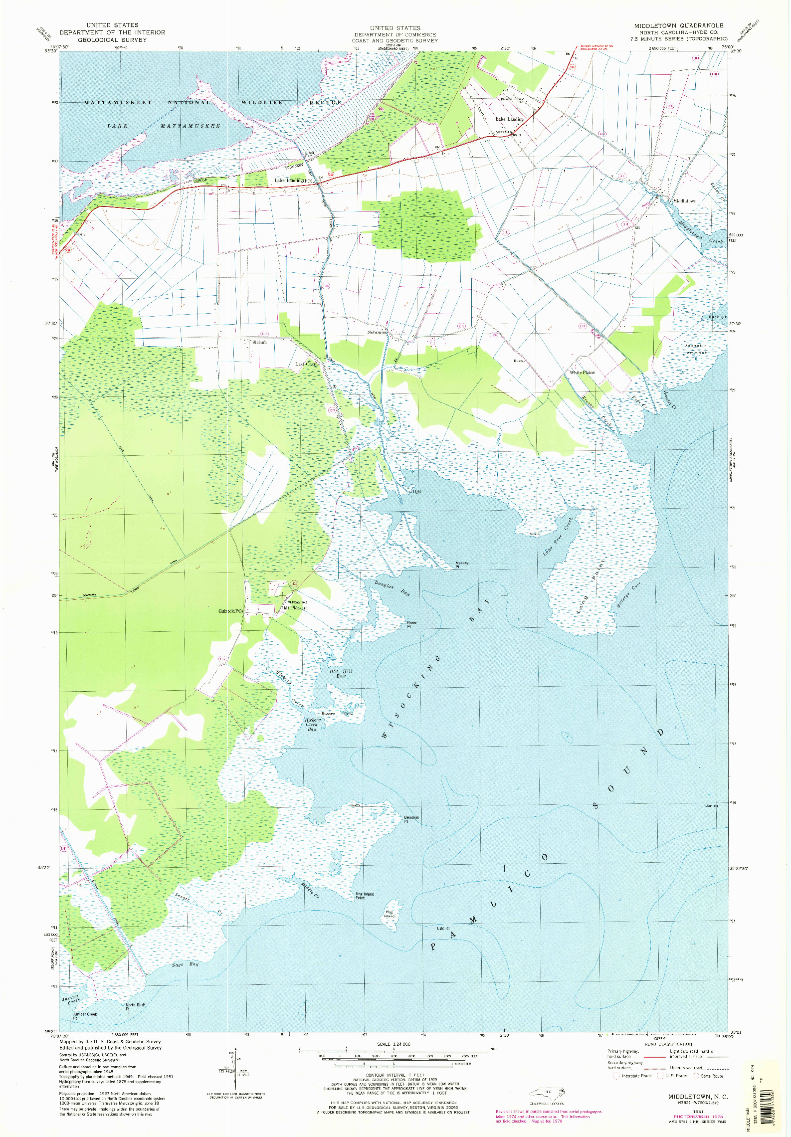 USGS 1:24000-SCALE QUADRANGLE FOR MIDDLETOWN, NC 1951